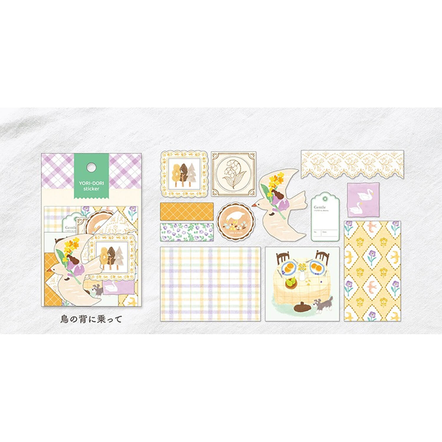 Mind Wave Yoridori Flake Stickers - Riding on a Bird’s Back