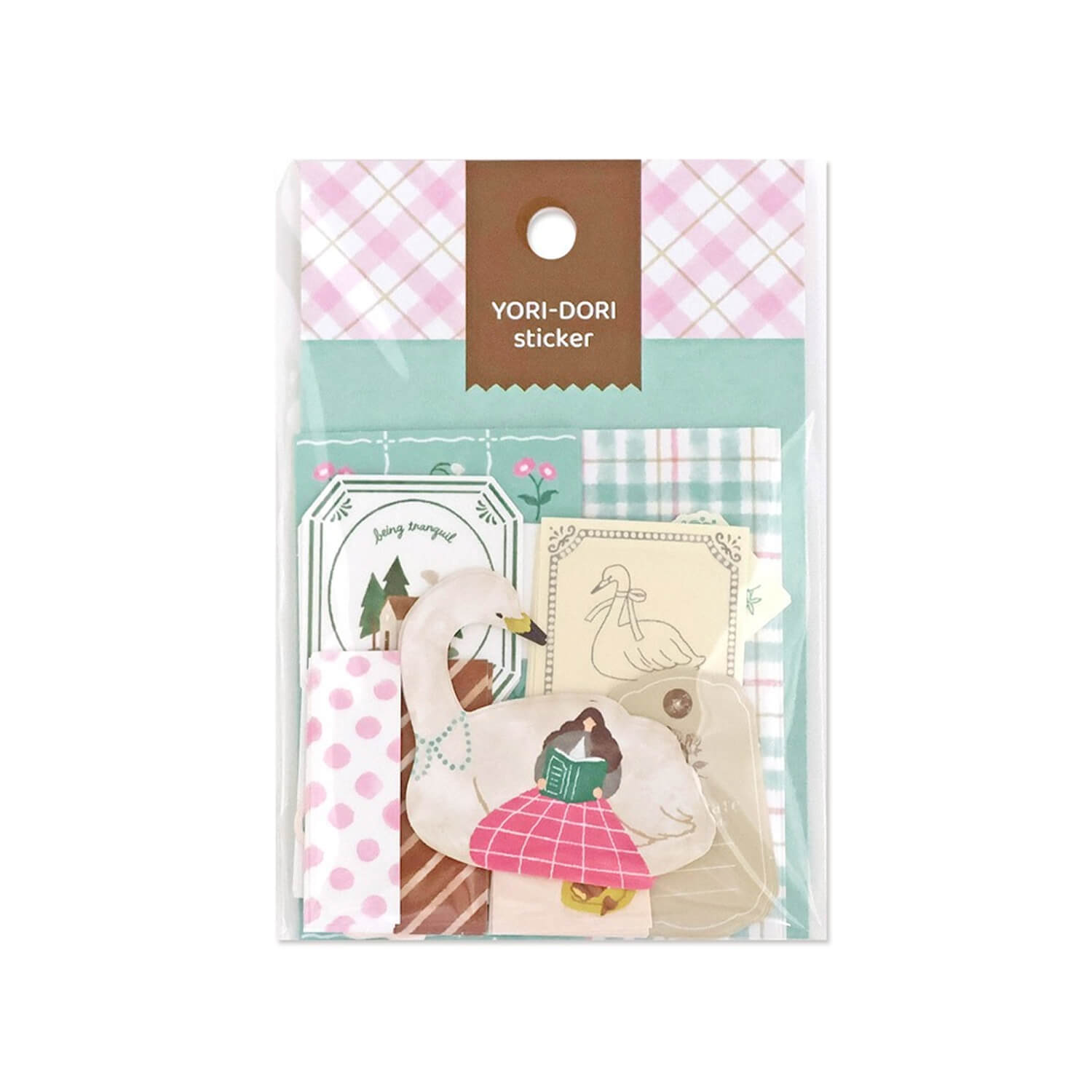 Mind Wave Yoridori Flake Stickers - Swan & Reading