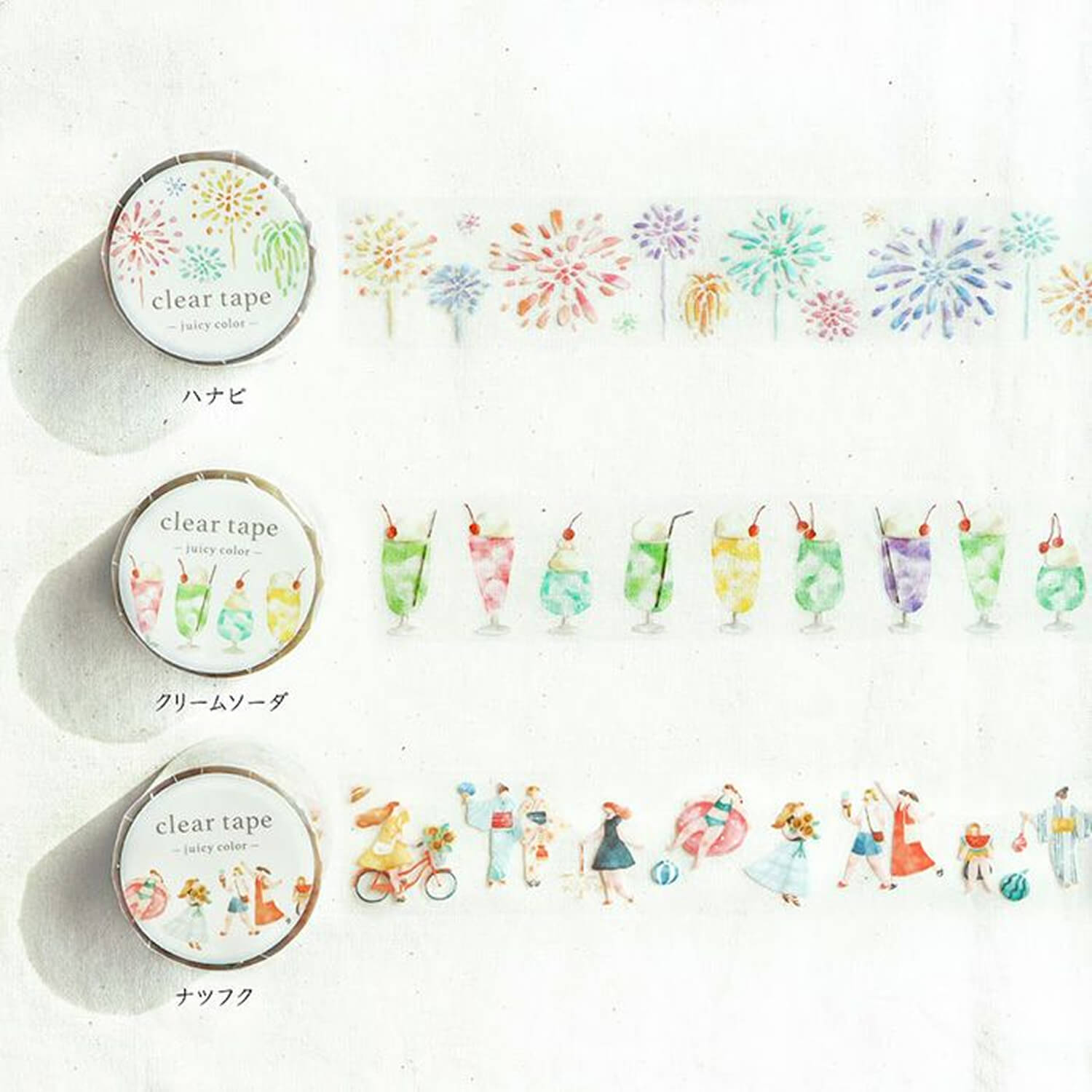 Mind Wave Clear Tape 30mm – Juicy Color Cream Soda