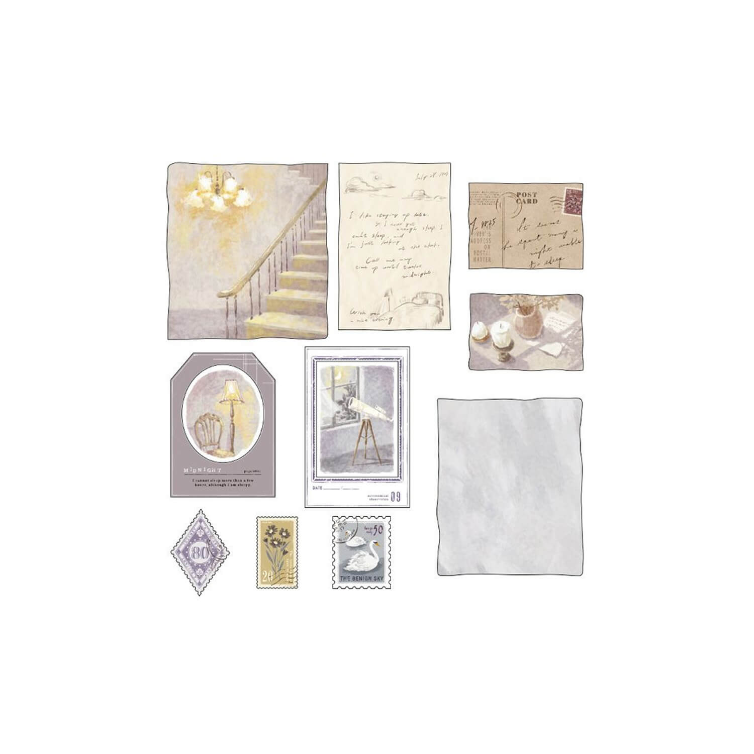 Mind Wave Landscape Flake Stickers – Late Night