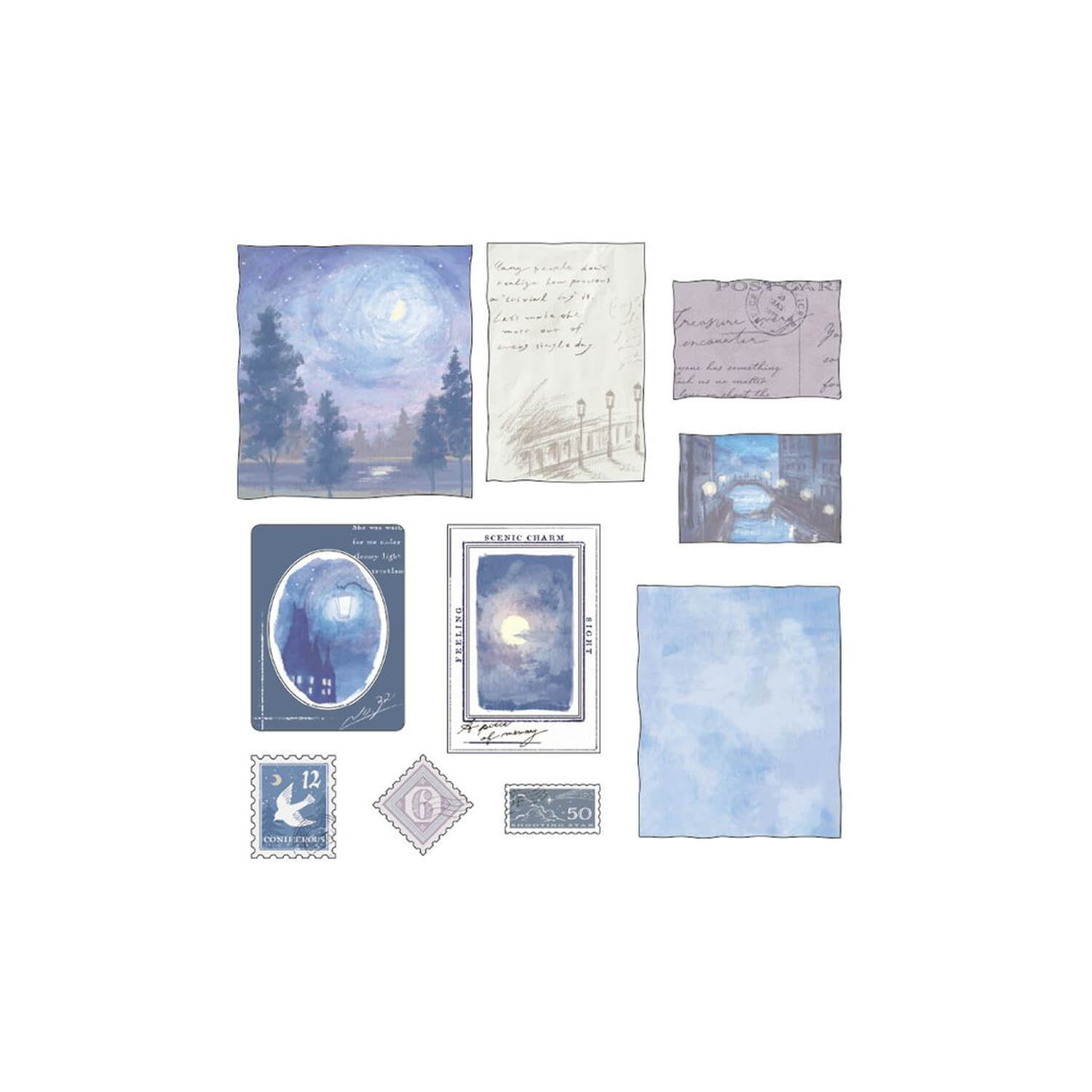 Mind Wave Landscape Flake Stickers – Moonlight