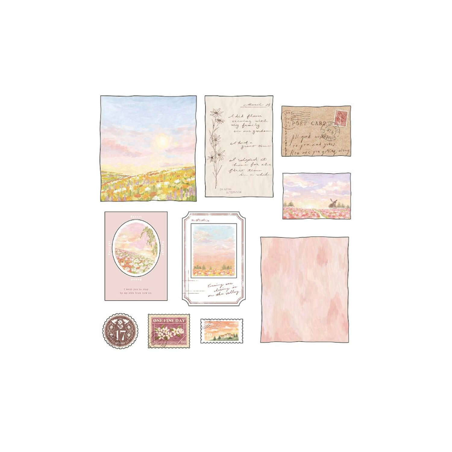 Mind Wave Landscape Flake Stickers – Red Clouds