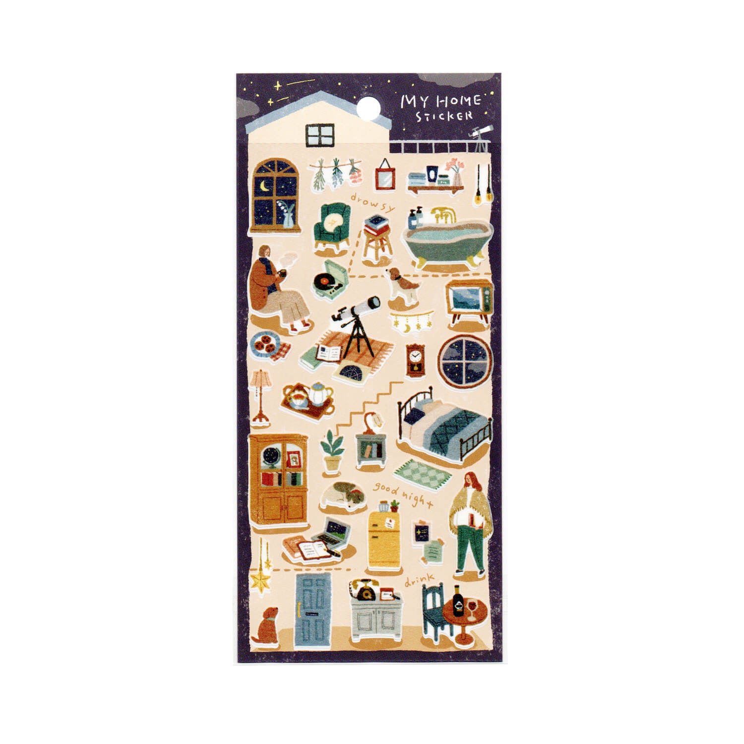Mind Wave My Home Sticker Sheet – Starry Night Time