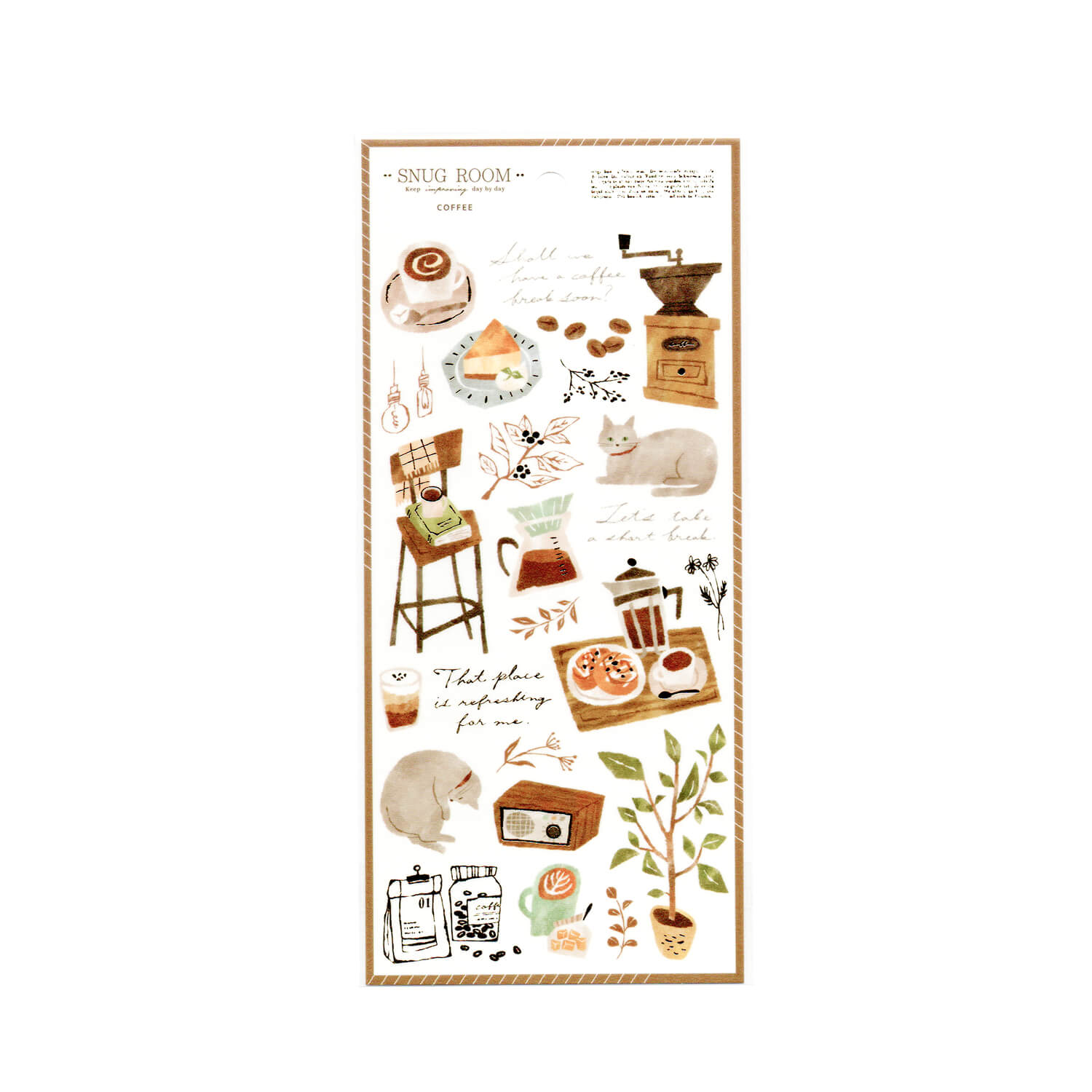 Mind Wave Snug Room Sticker Sheet – Coffee