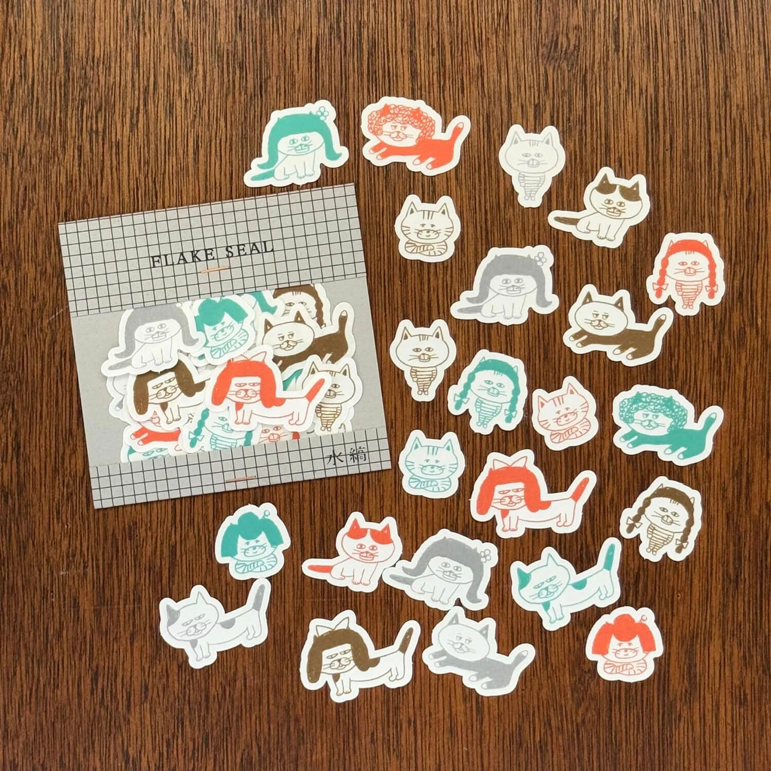 Mizushima x Keiko Shibata Flake Stickers – Wig Cat