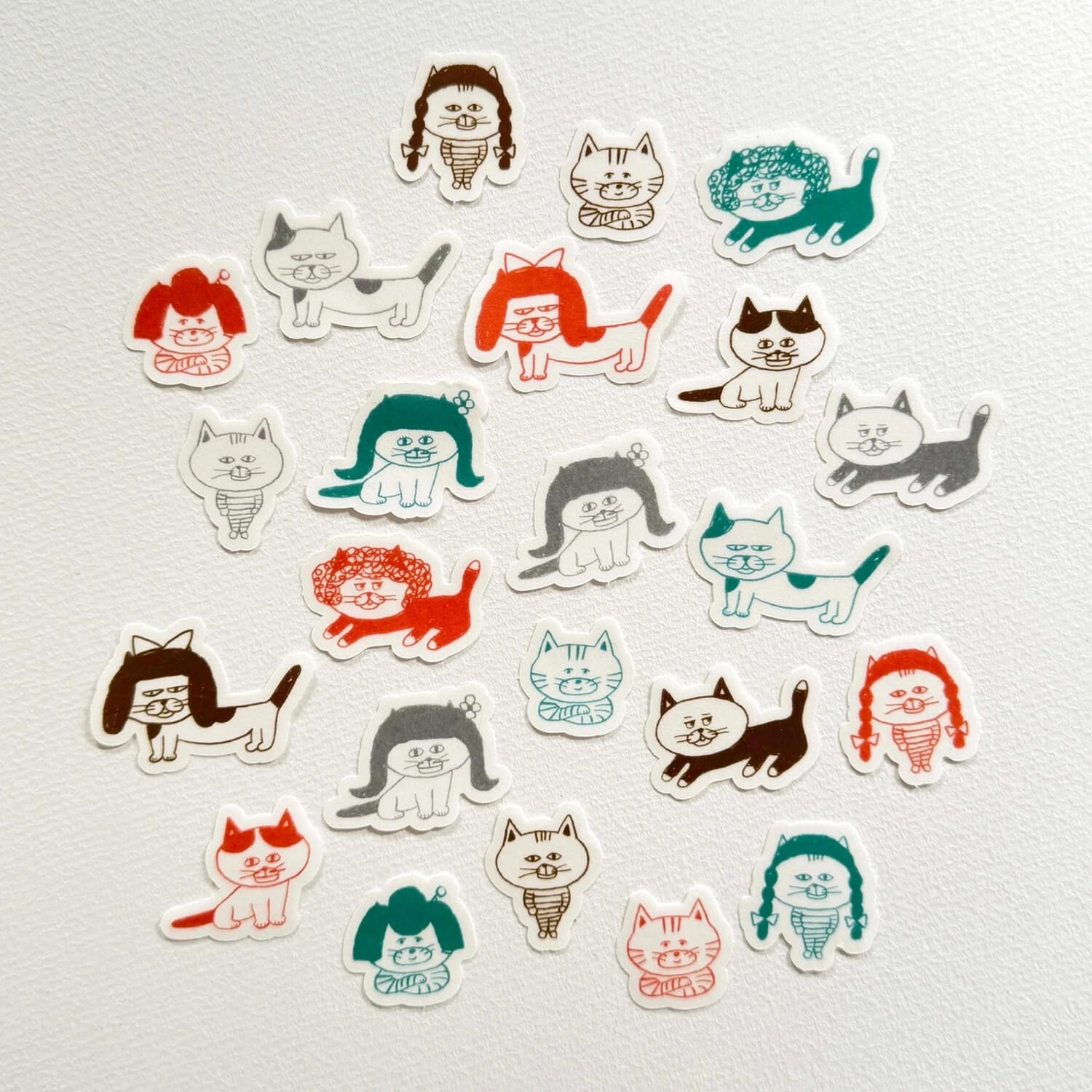 Mizushima x Keiko Shibata Flake Stickers – Wig Cat