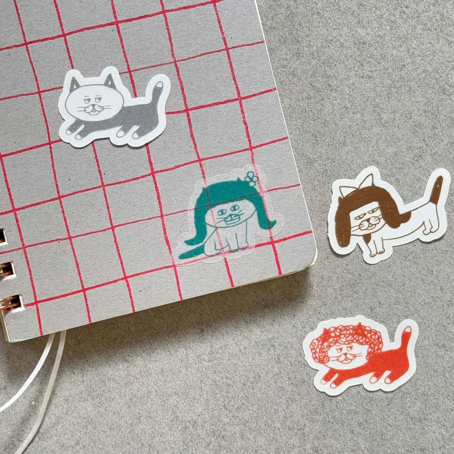 Mizushima x Keiko Shibata Flake Stickers – Wig Cat