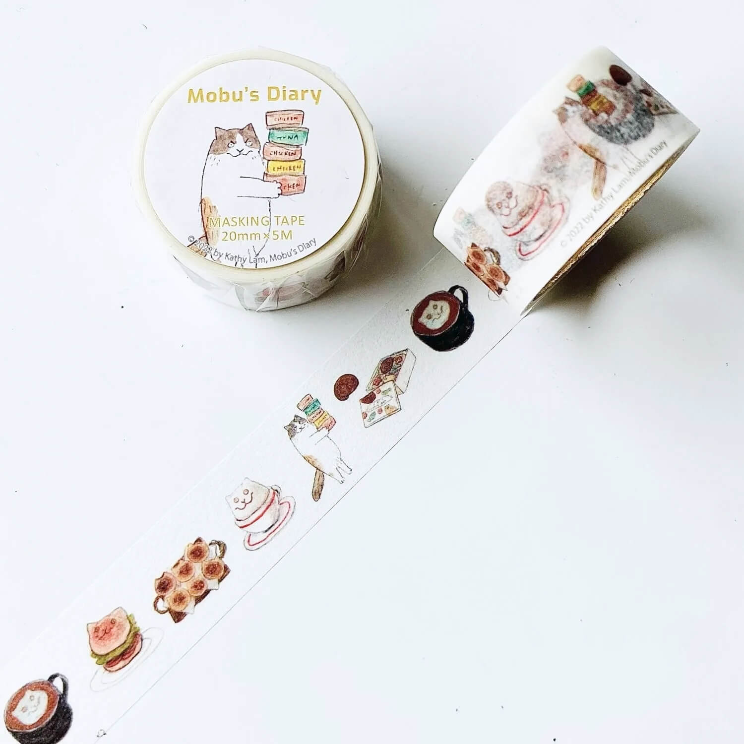 Mobu’s Diary Masking Tape – 3-Color Cat Mobu