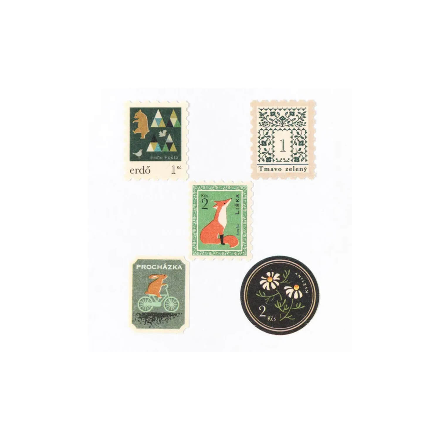 NB Flake Sticker – Antik Piac - Verde (20 Pieces)