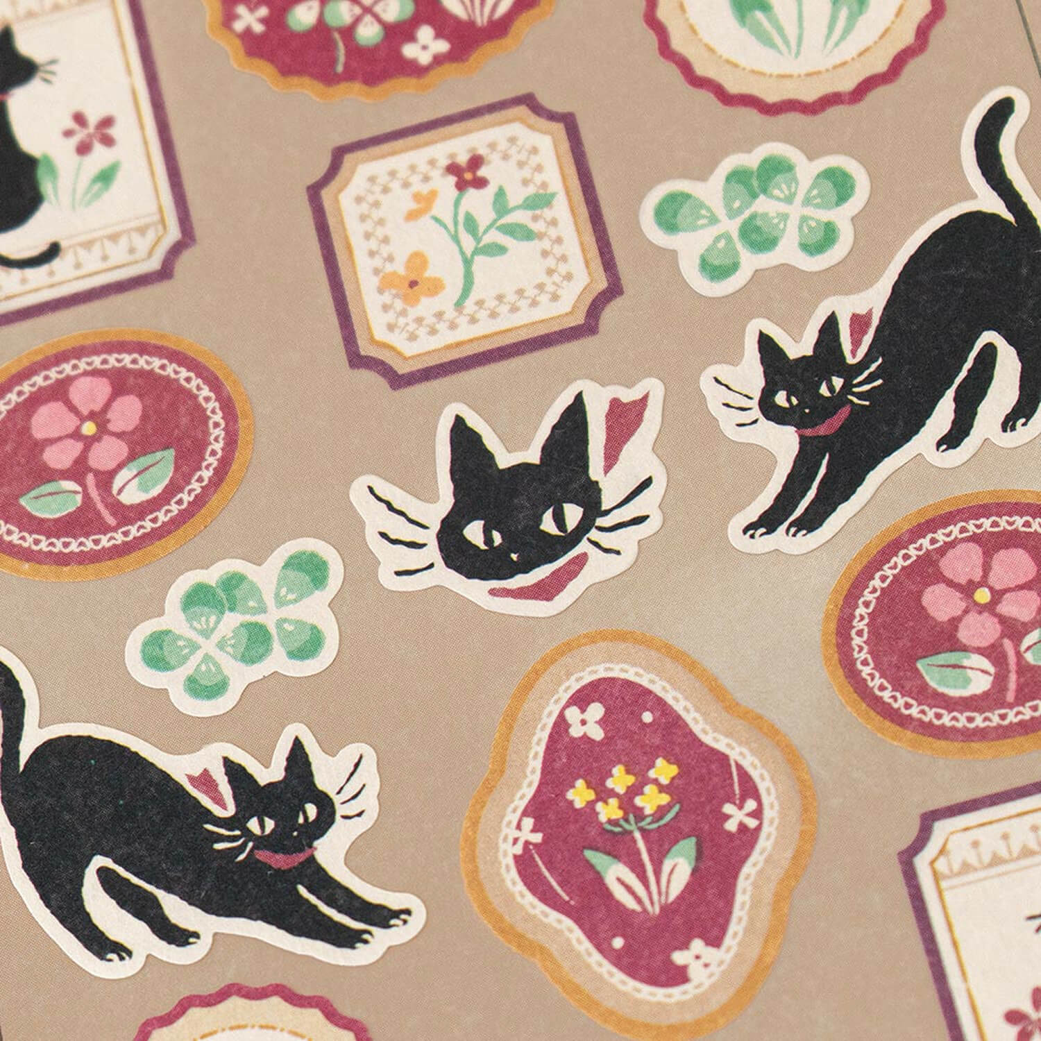 NB WANOWA Retro Modern Sticker Sheet – Black Cat