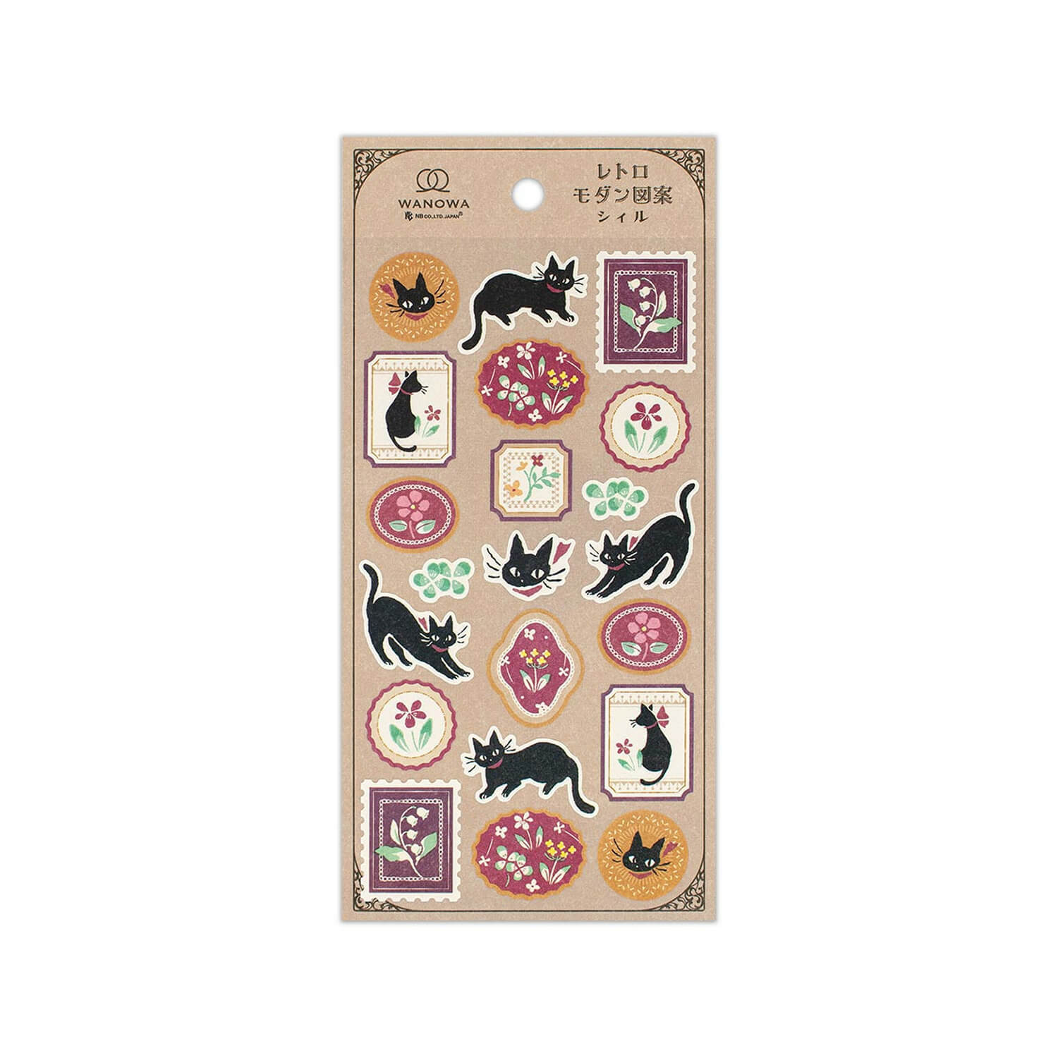 NB WANOWA Retro Modern Sticker Sheet – Black Cat