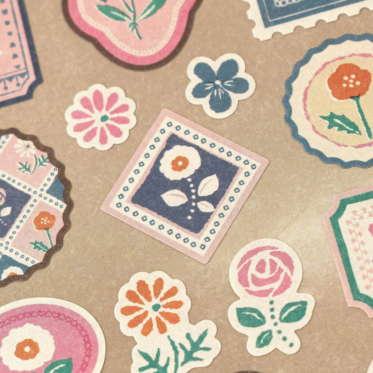NB WANOWA Retro Modern Sticker Sheet – Floral Motif