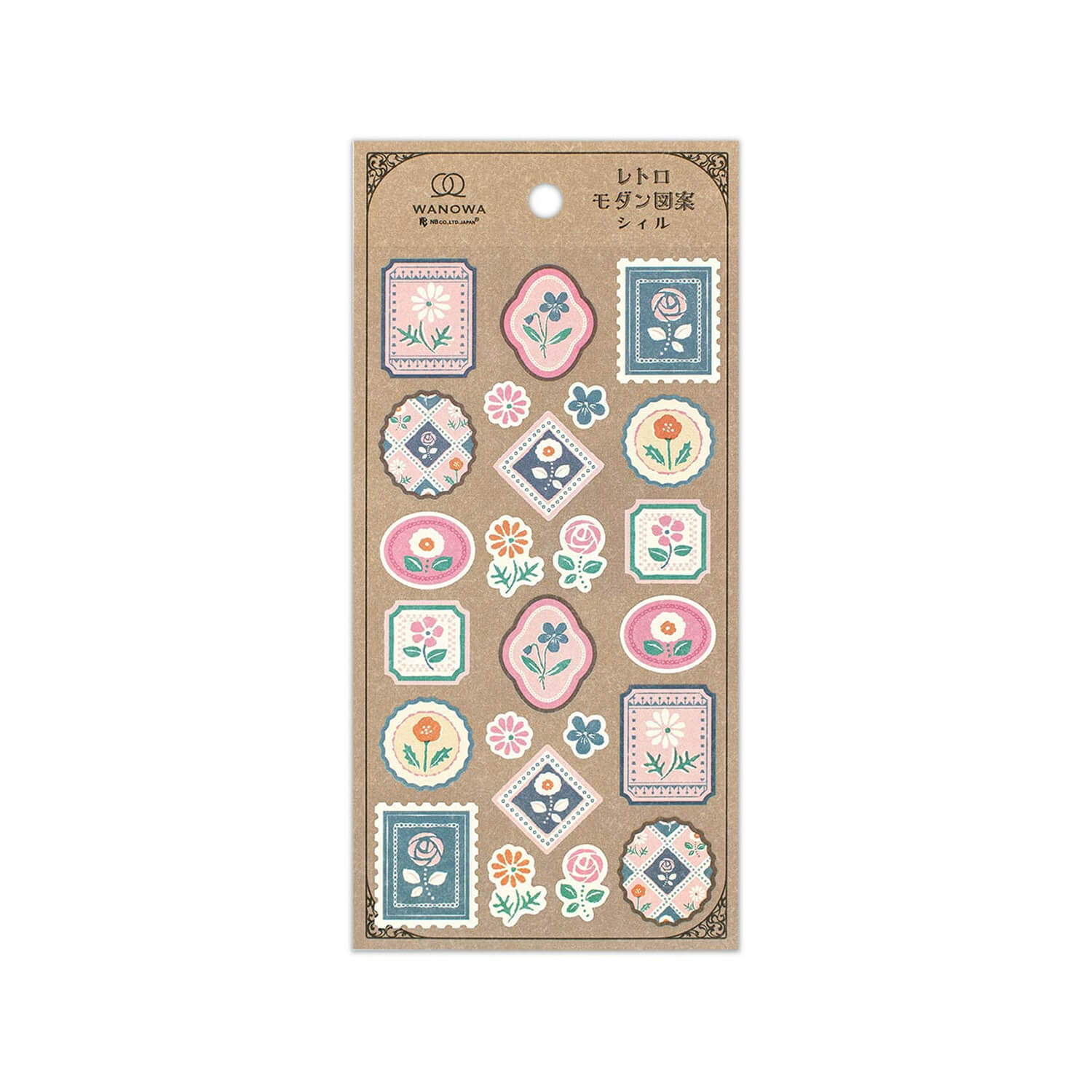 NB WANOWA Retro Modern Sticker Sheet – Floral Motif