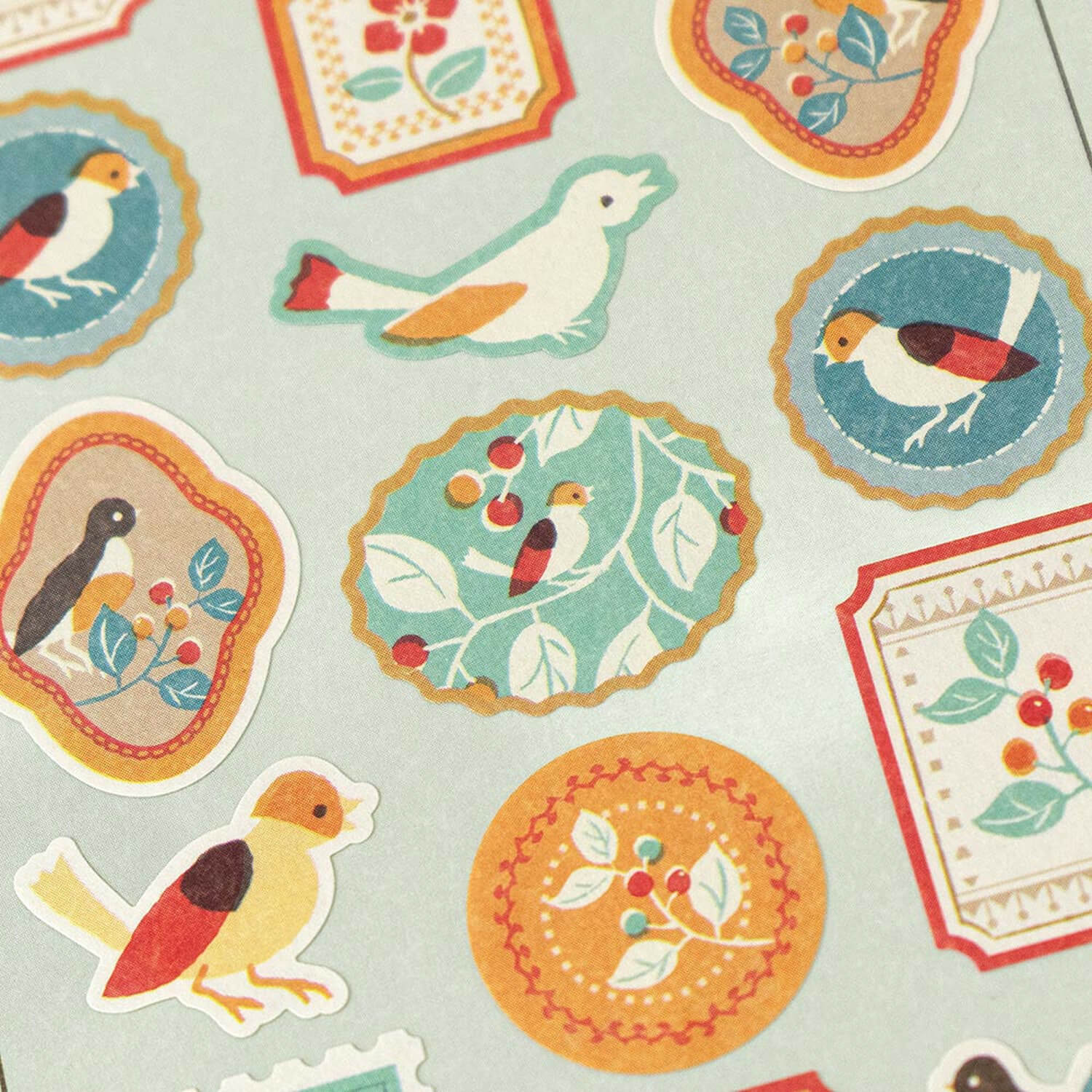 NB WANOWA Retro Modern Sticker Sheet– Little Bird & Berries