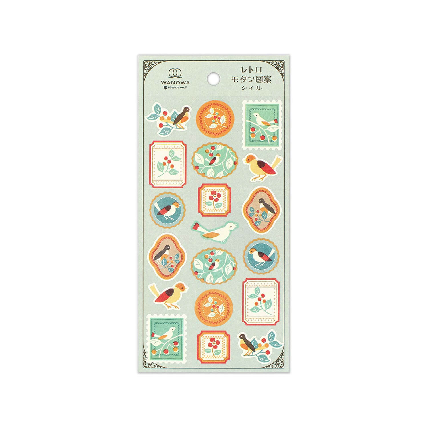 NB WANOWA Retro Modern Sticker Sheet– Little Bird & Berries