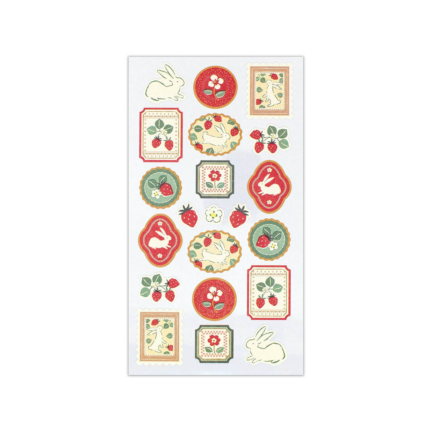 NB WANOWA Retro Modern Sticker Sheet – Strawberry Rabbit