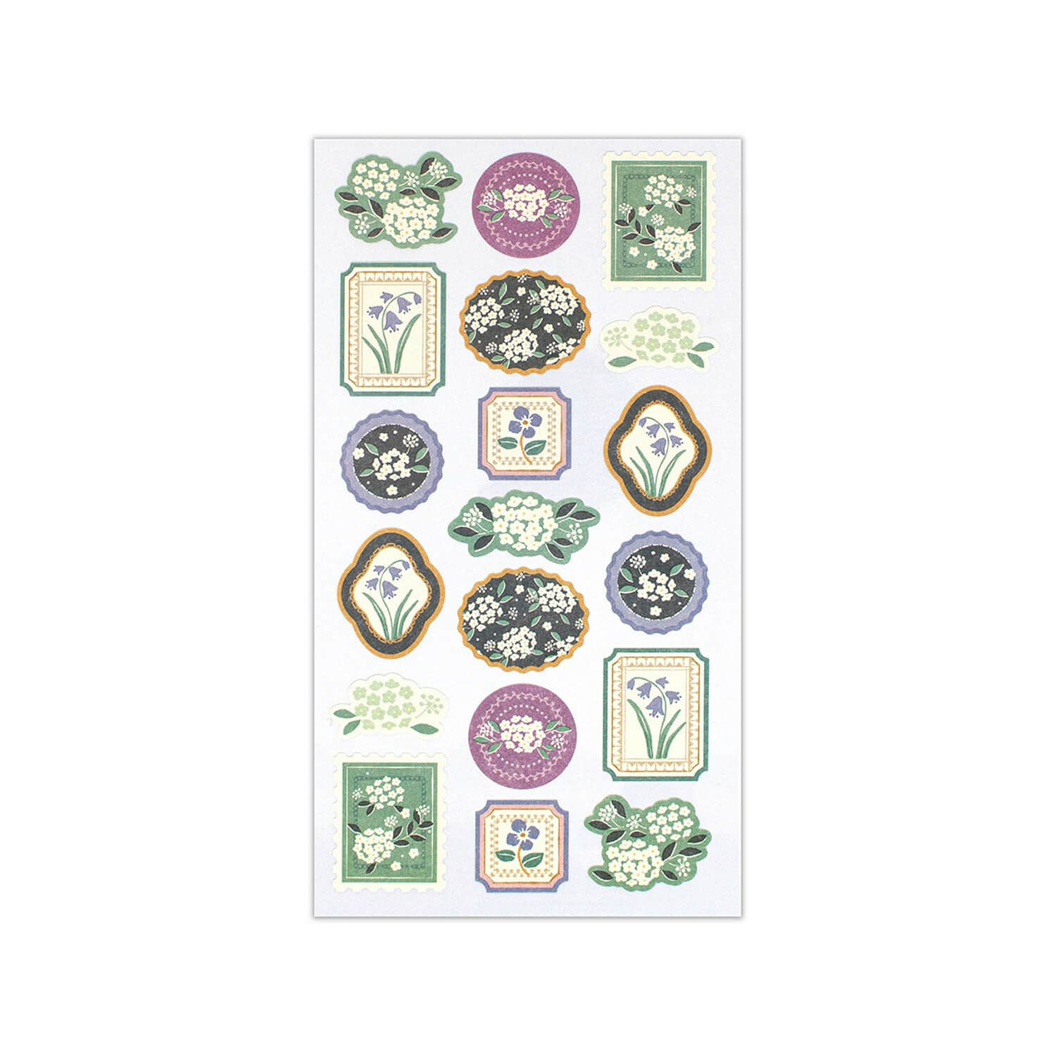 NB WANOWA Retro Modern Sticker Sheet– White Flower Temari