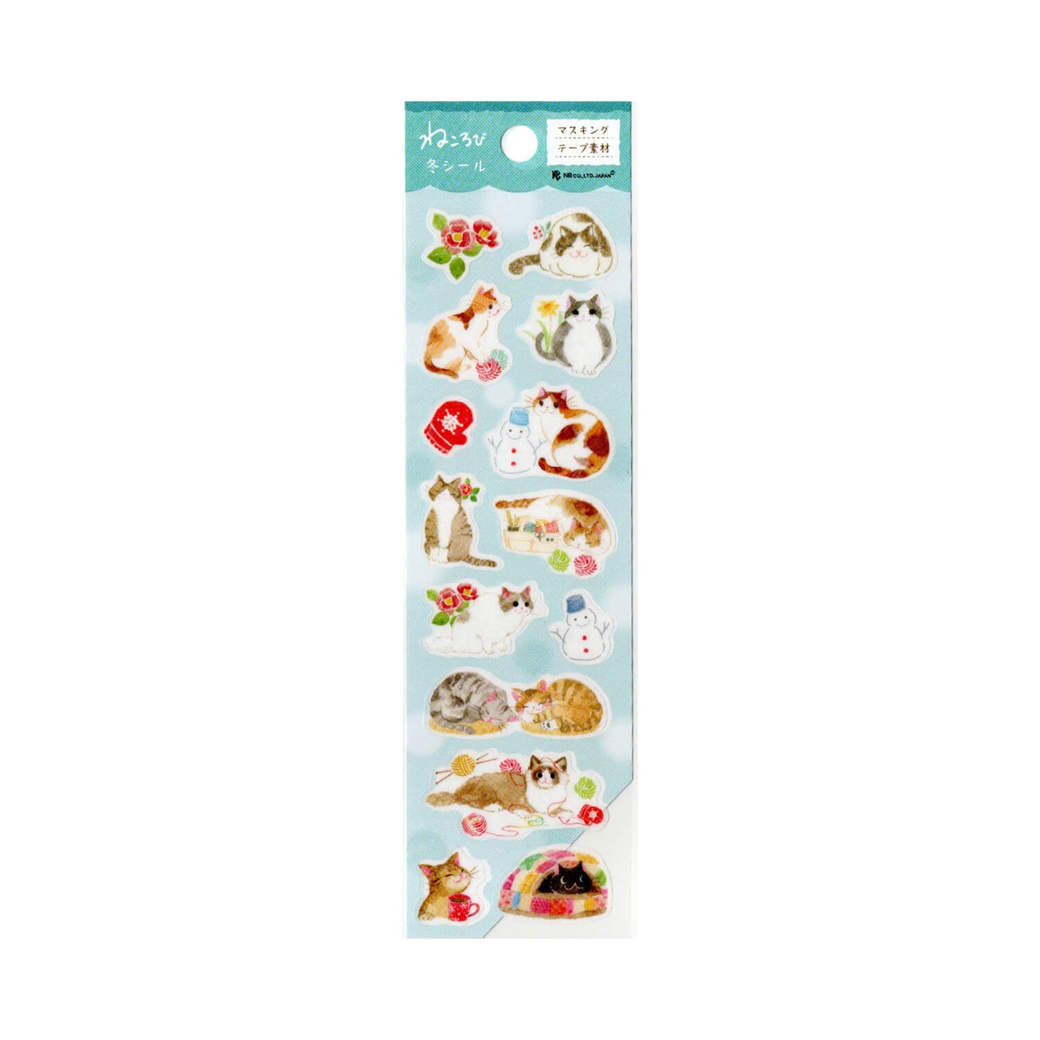 NB Washi Stickers – Relaxed Cats in Winter