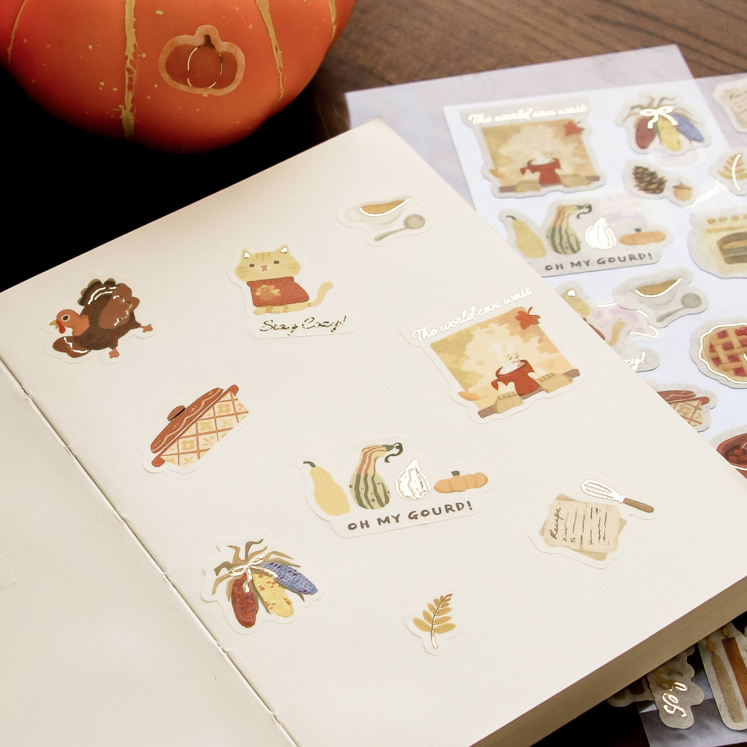Nagi Gold Foil Masking Sticker Sheets – Fall Tales