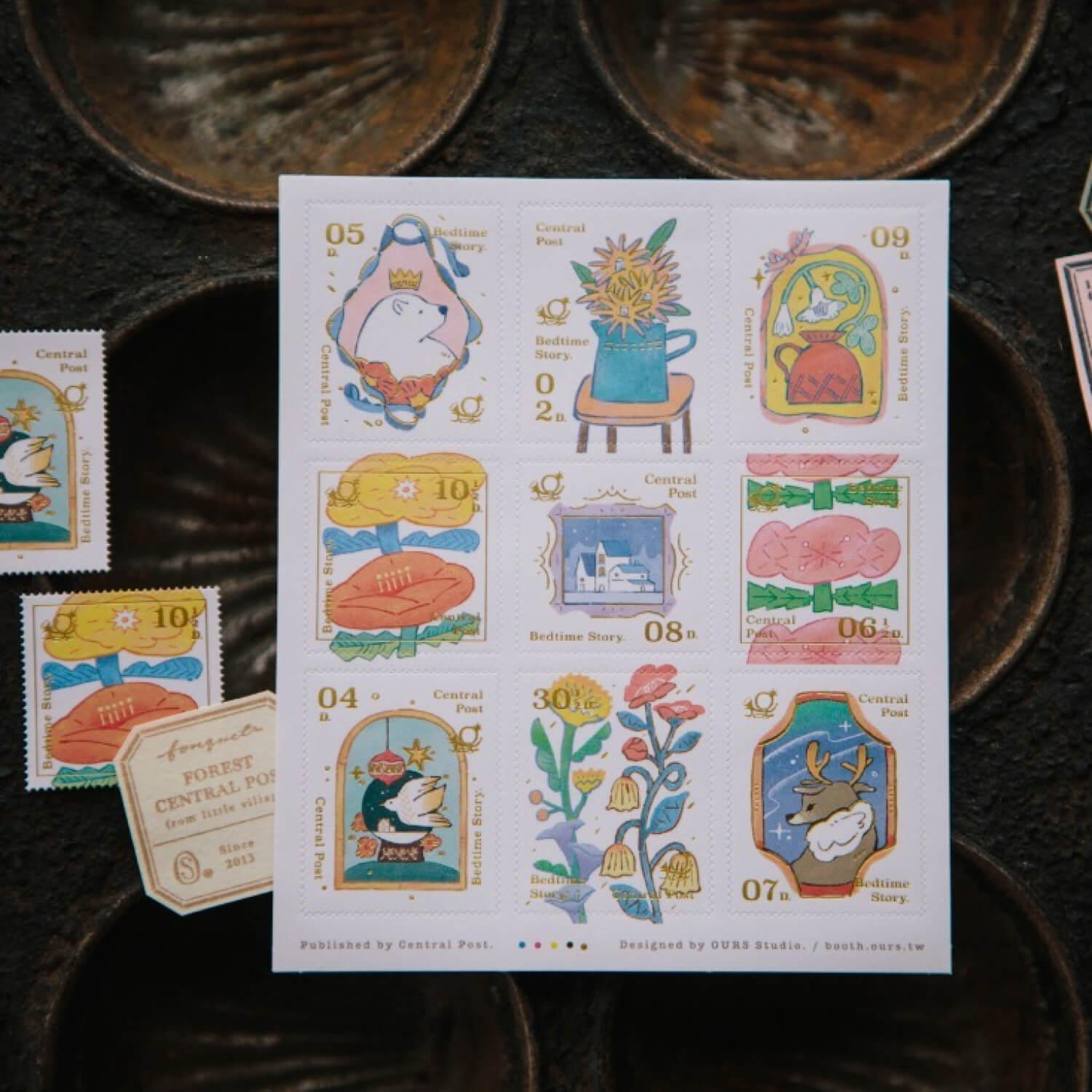 OURS Bedtime Story Stamp Sticker