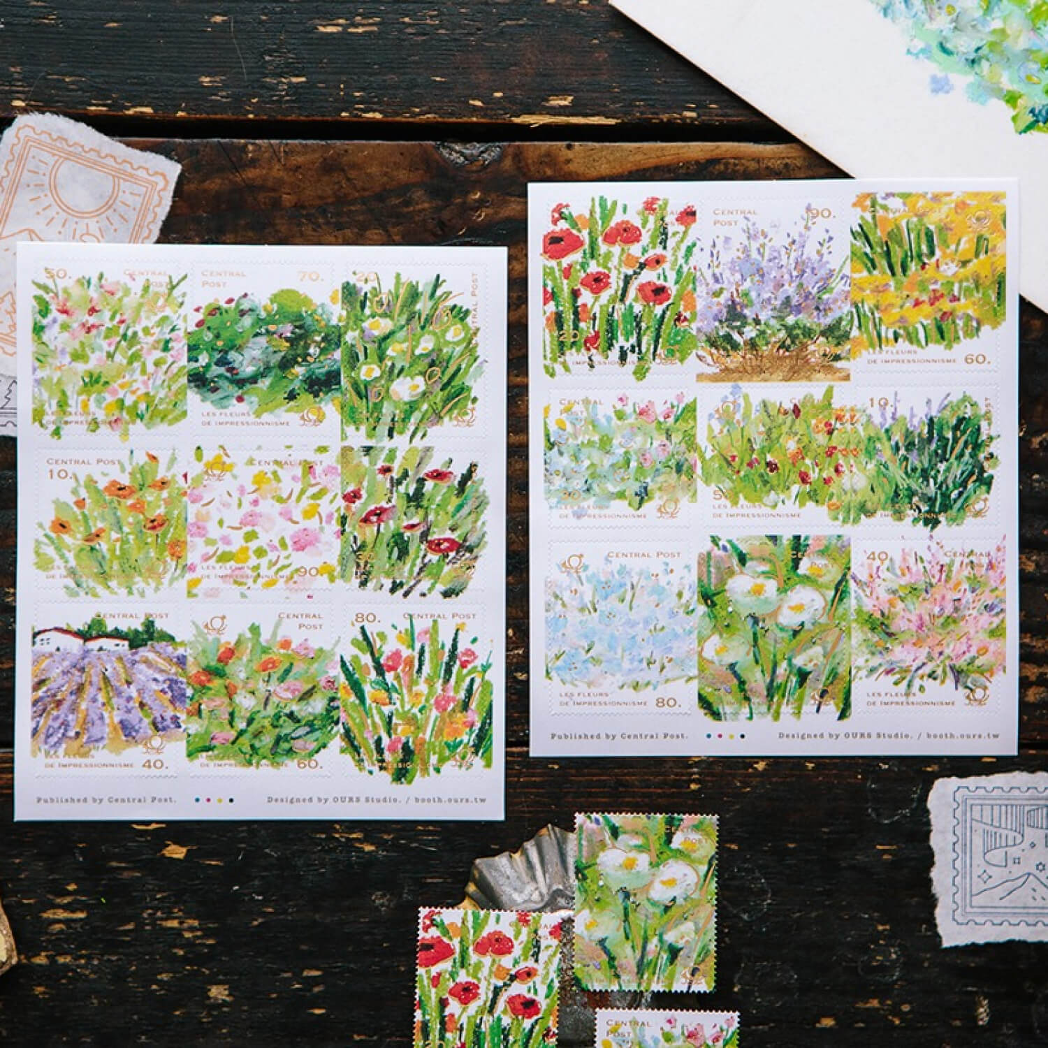 OURS Bright Bloom Stamp Style Sticker