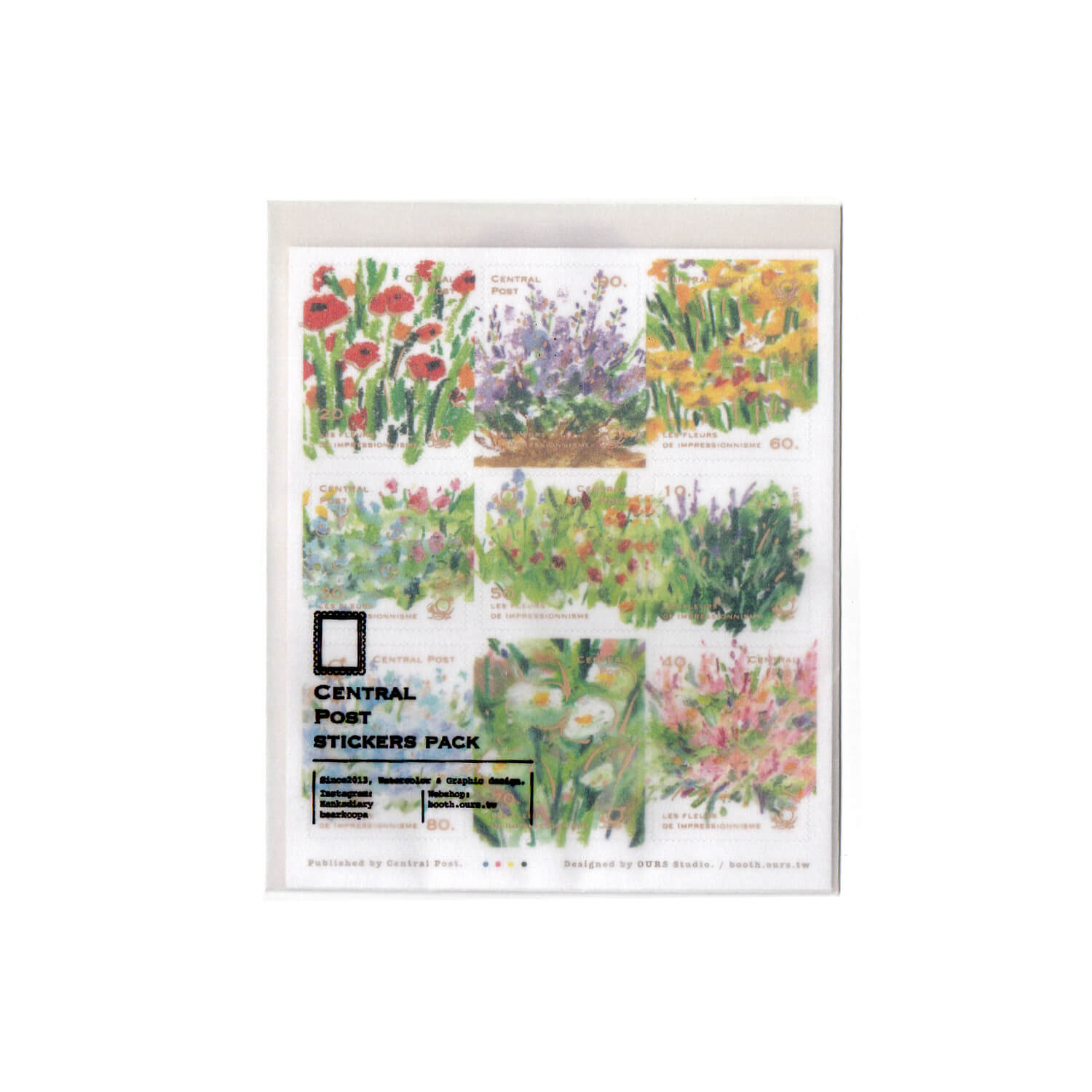 OURS Bright Bloom Stamp Style Sticker