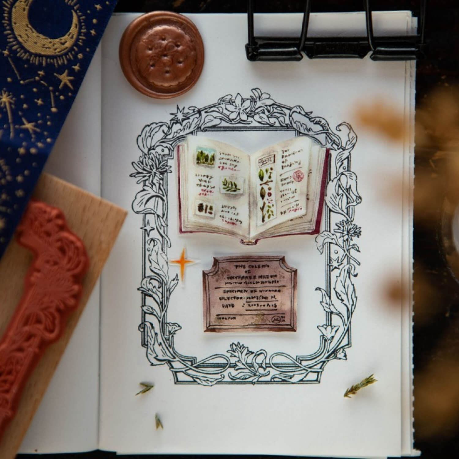 OURS Flower Frame B Rubber Stamp