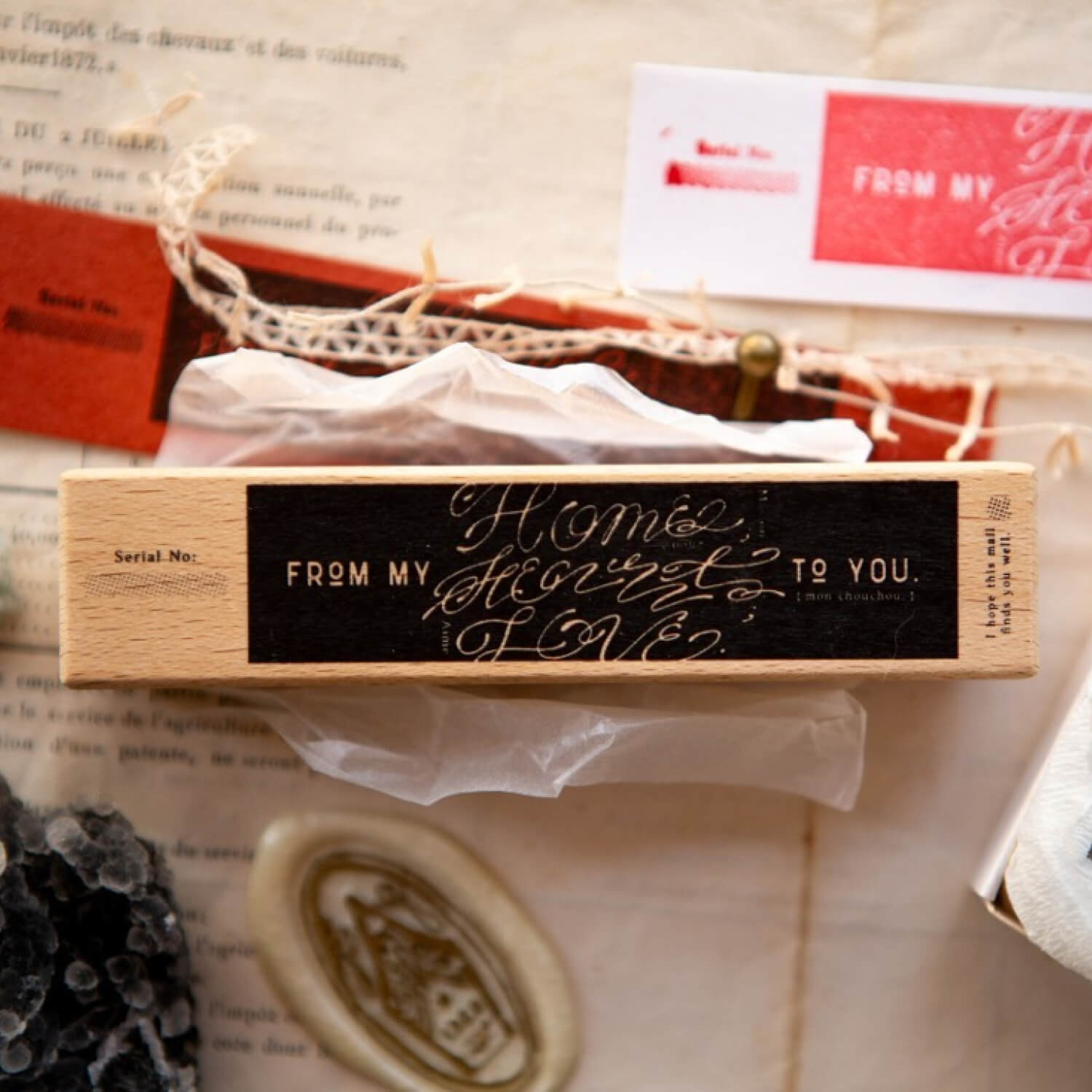 OURS Love Label Rubber Stamp