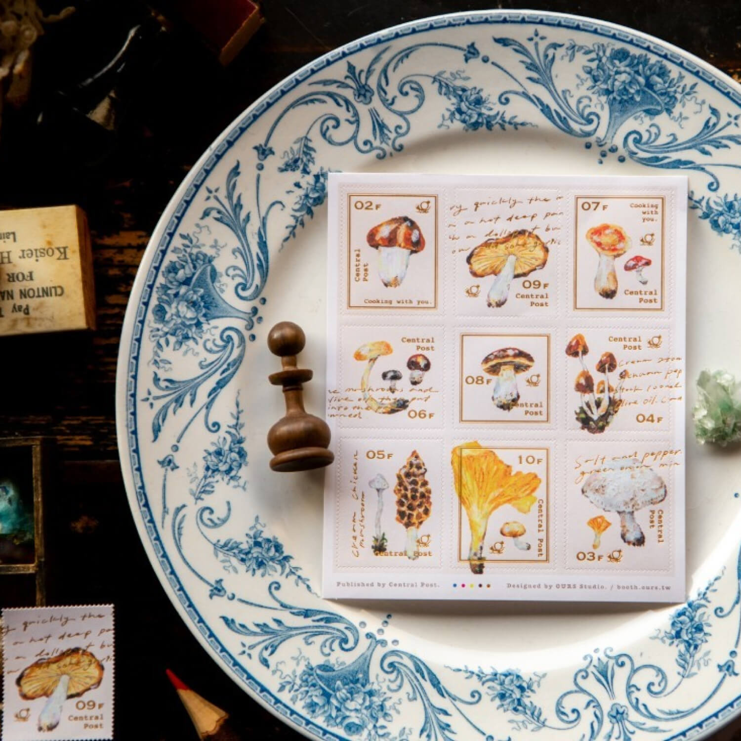 OURS Mushroom Recipe Stamp Sticker