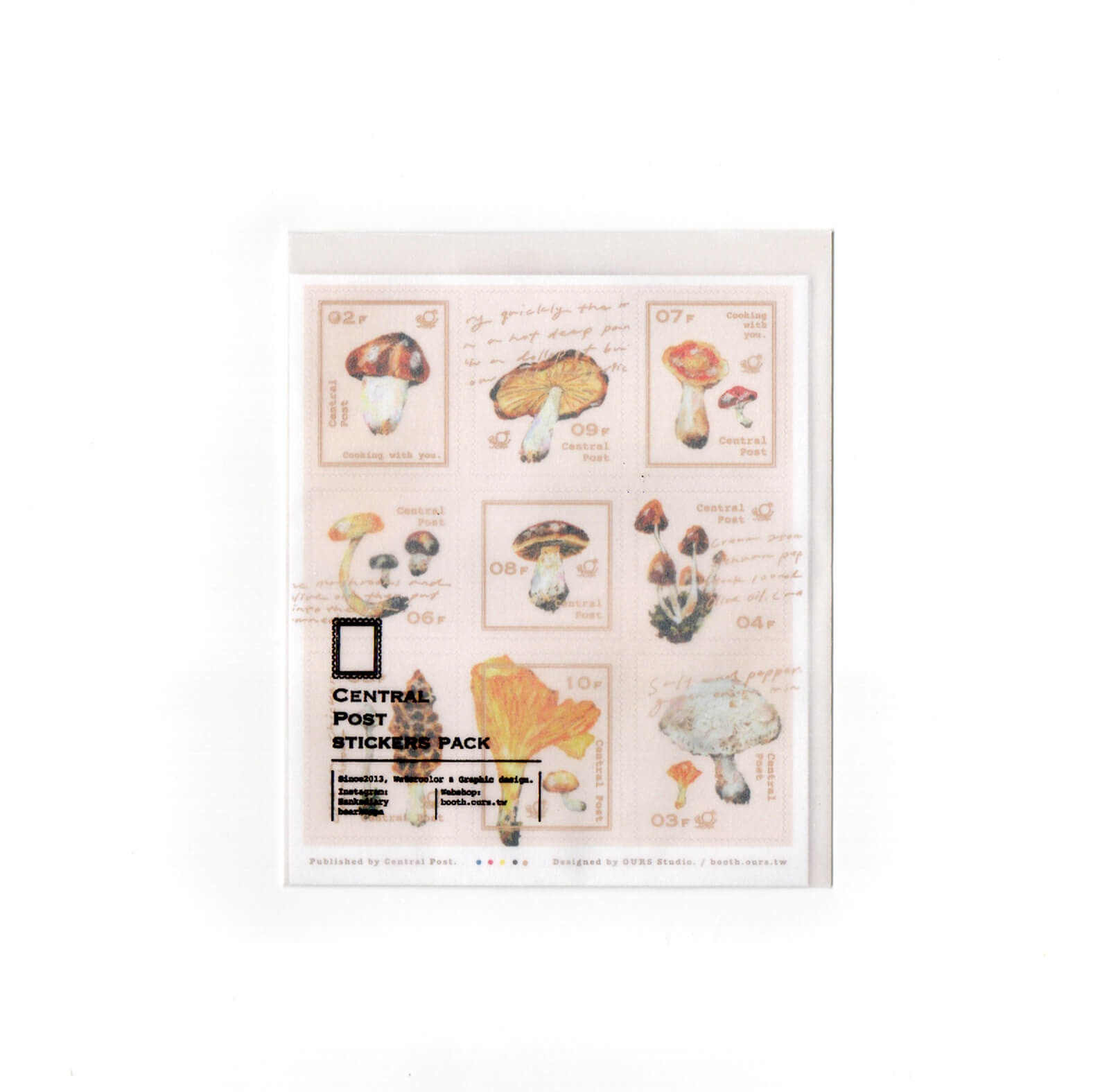 OURS Mushroom Recipe Stamp Sticker