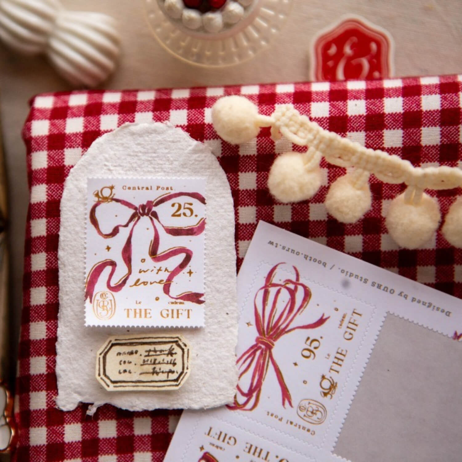 OURS Ribbon Bow Stamp Sticker