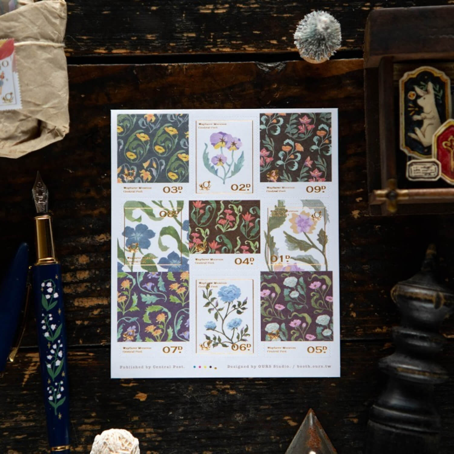OURS Botanical Journal Stamp Sticker