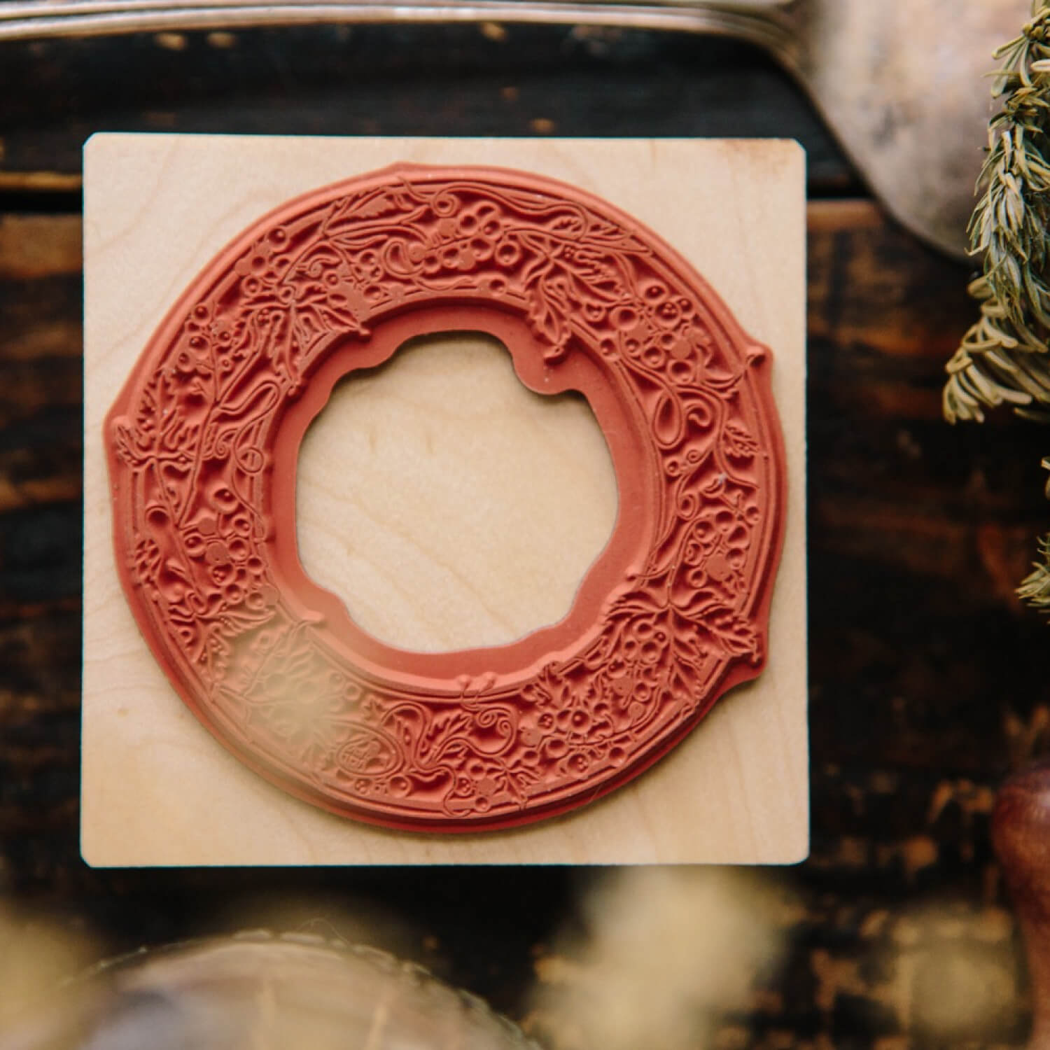 OURS Wild Grape Frame Rubber Stamp