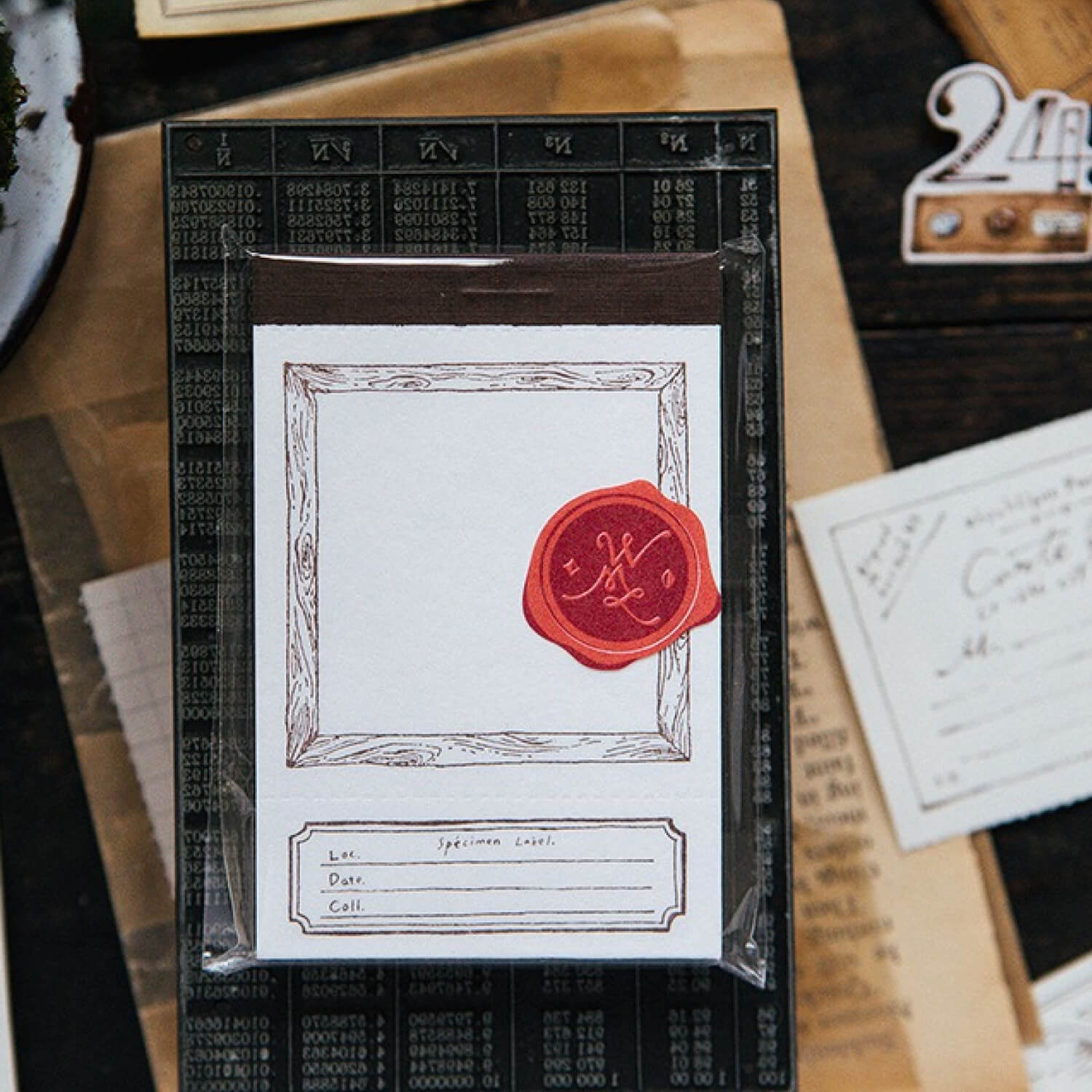 OURS Wooden Frame Letterpress Label Book