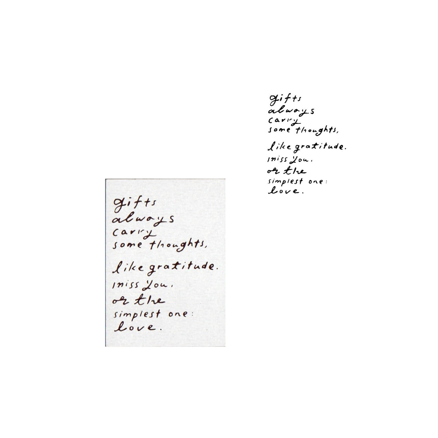 OURS "The Gift" Vertical Script Rubber Stamp