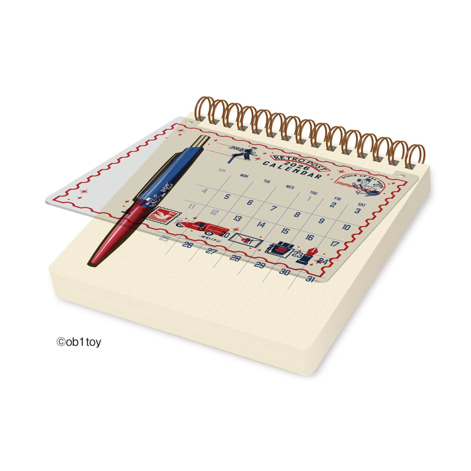 Ob1toy 2026 Scribble Calendar (with Pen)