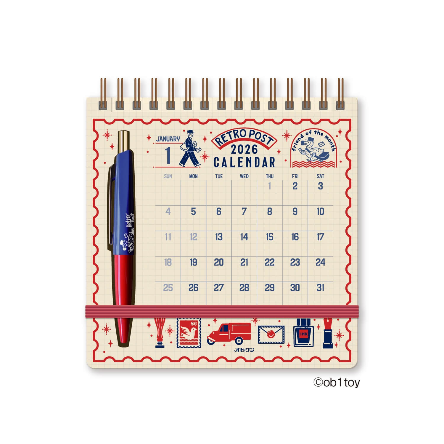 Ob1toy 2026 Scribble Calendar (with Pen)