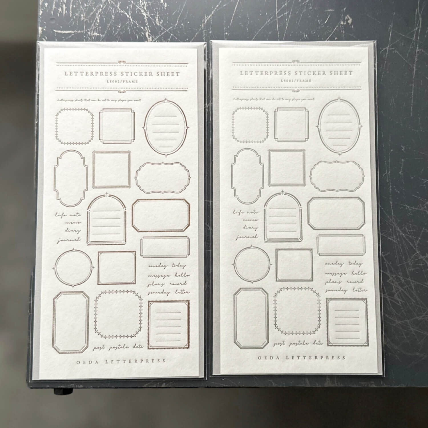 Oeda Letterpress Frame Pattern Sticker Sheet
