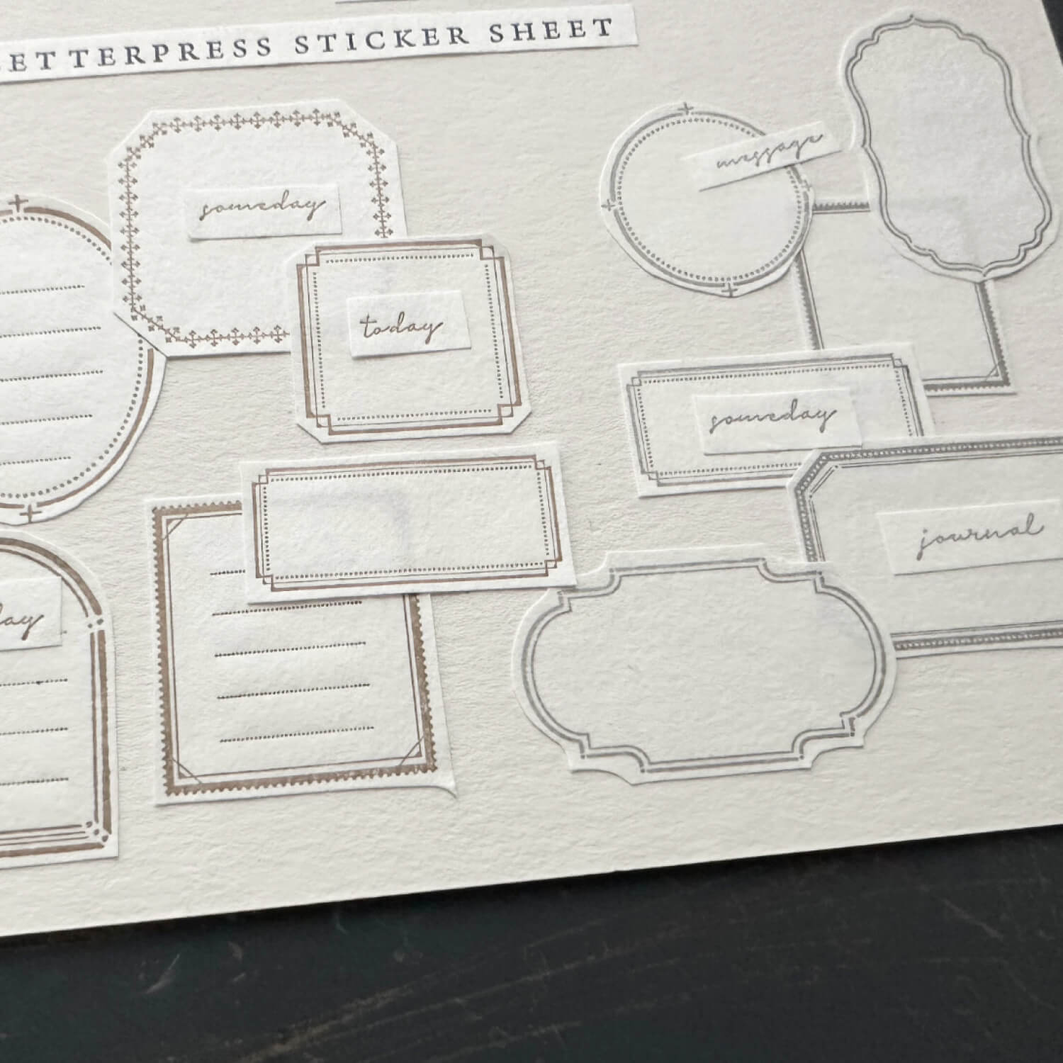 Oeda Letterpress Frame Pattern Sticker Sheet