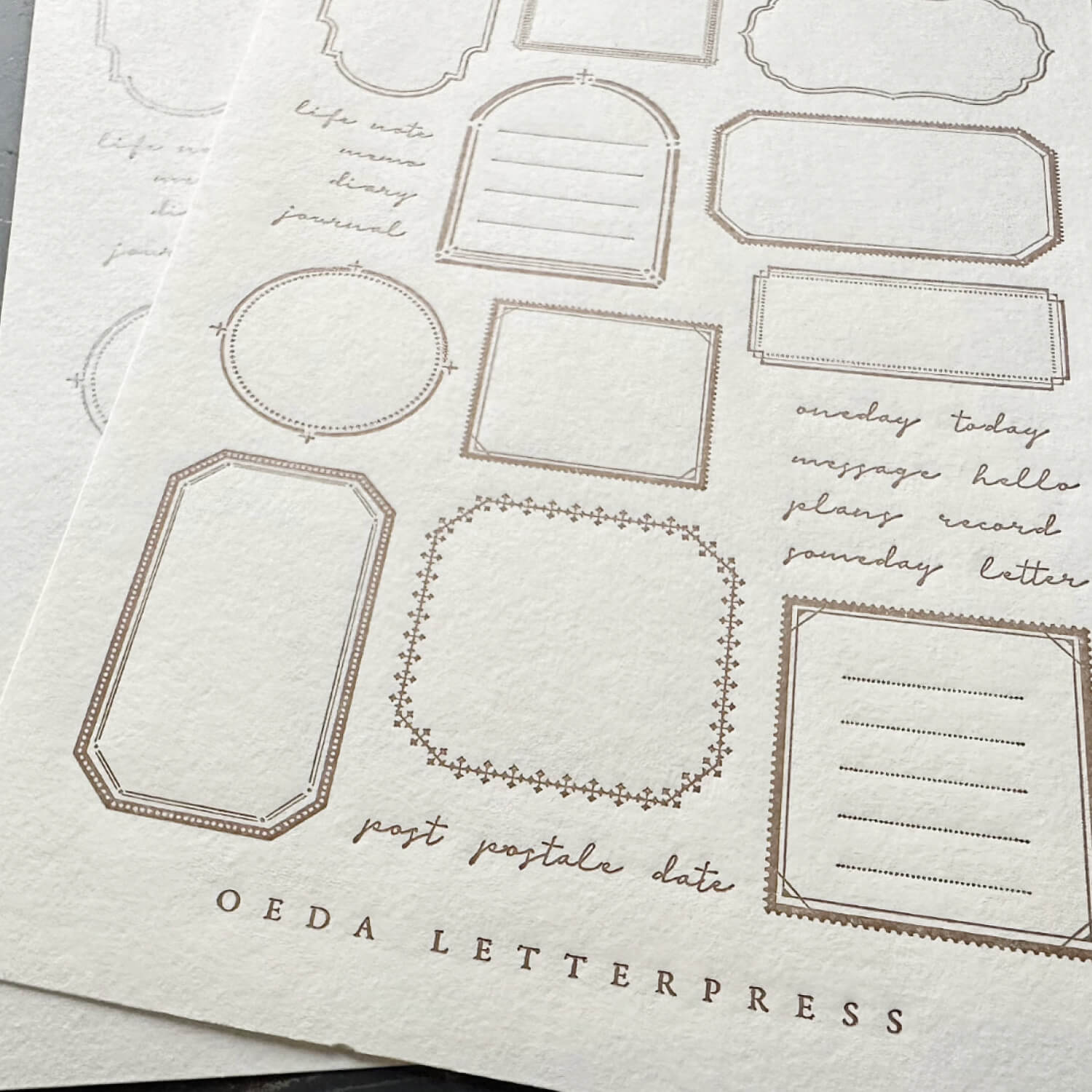 Oeda Letterpress Frame Pattern Sticker Sheet