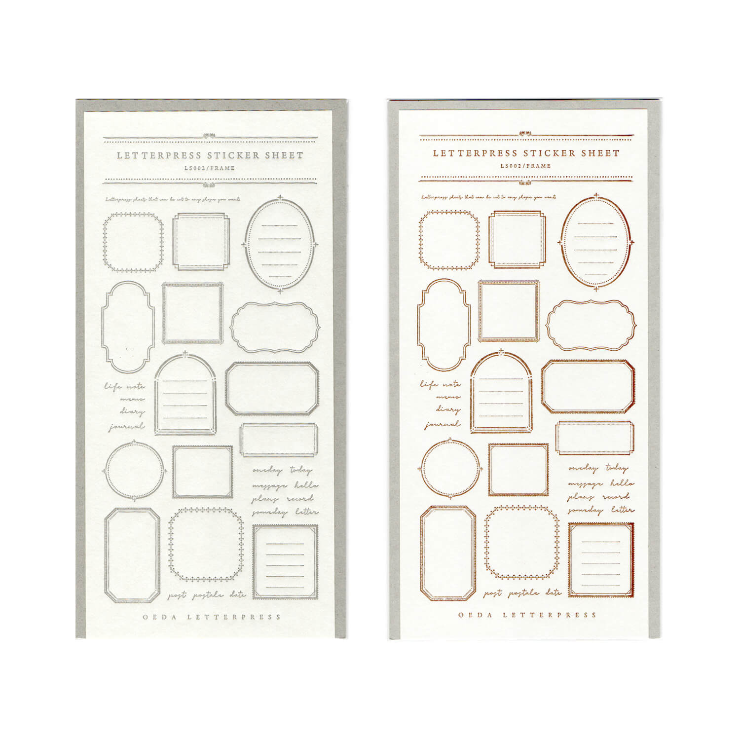 Oeda Letterpress Frame Pattern Sticker Sheet