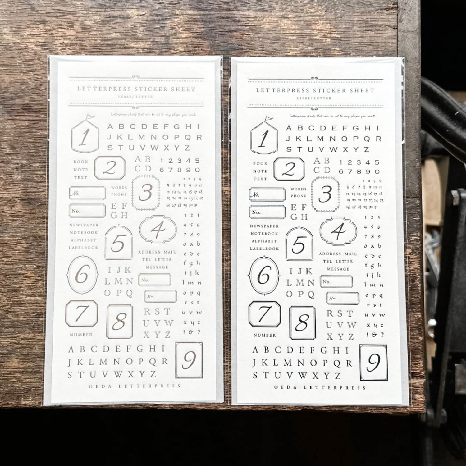 Oeda Letterpress Letter Sticker Sheet