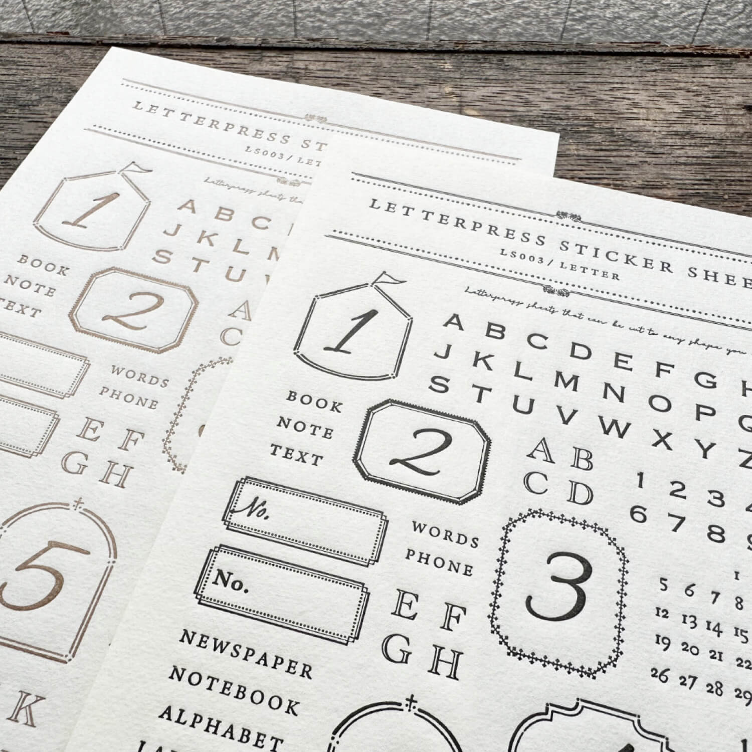 Oeda Letterpress Letter Sticker Sheet