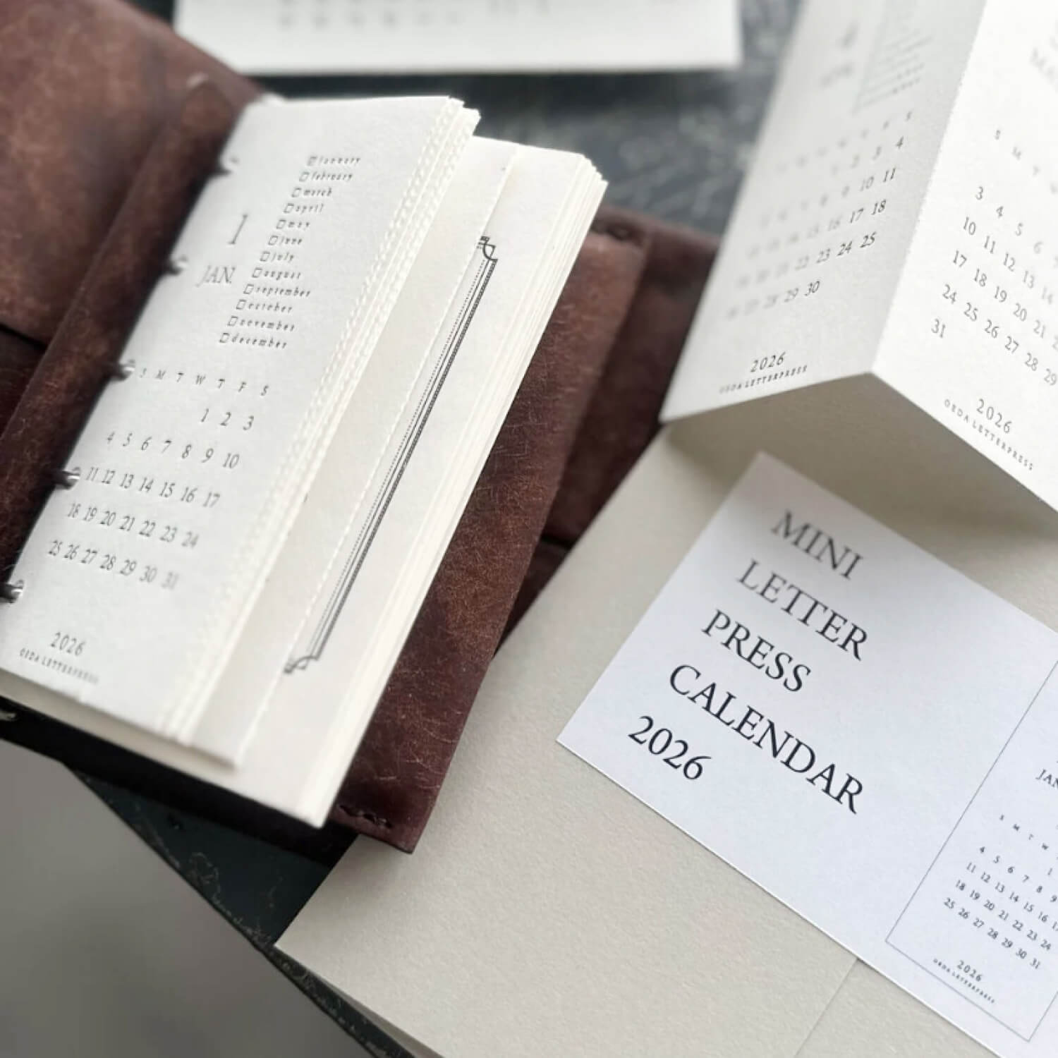 Oeda Letterpress Mini Letterpress 2026 Calendar