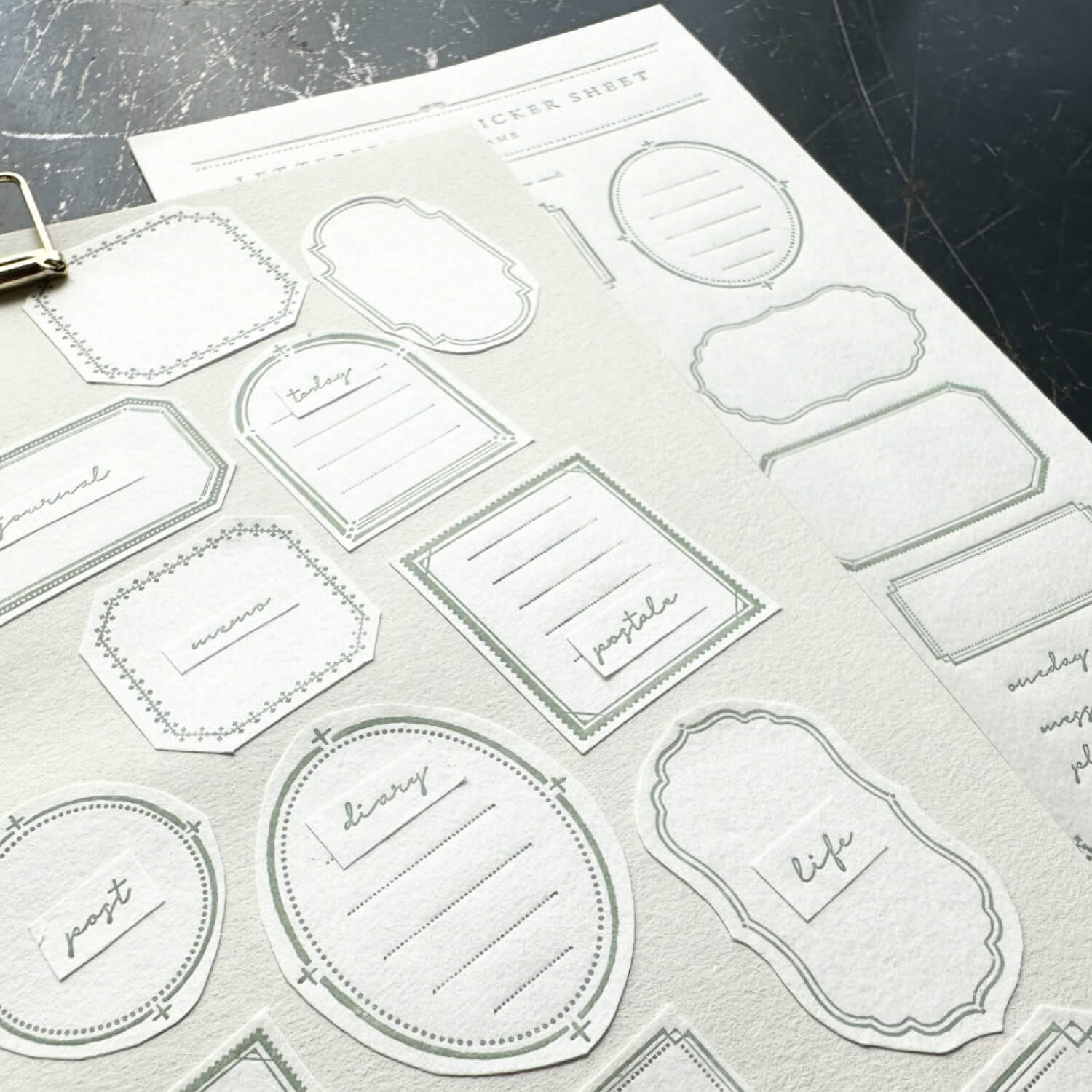 Oeda Letterpress Sticker Sheet - Frame Pattern