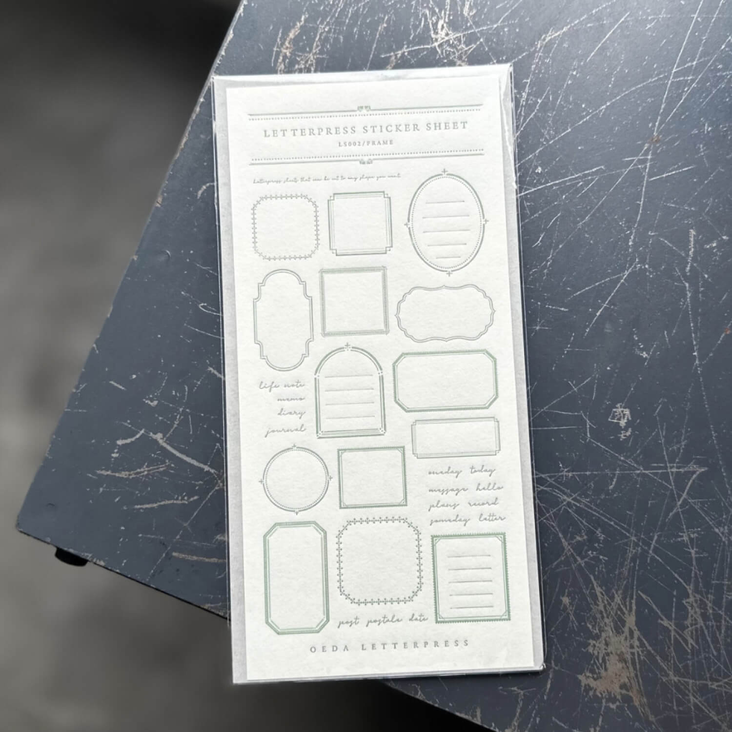 Oeda Letterpress Sticker Sheet - Frame Pattern