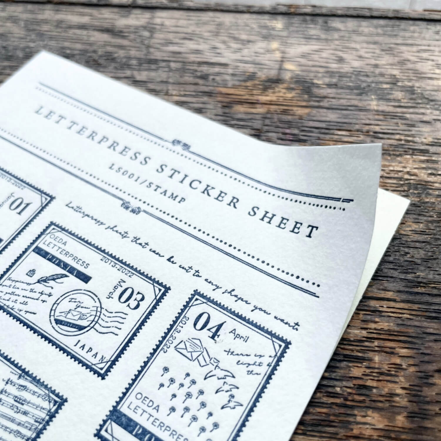 Oeda Letterpress Sticker Sheet - Postage Number