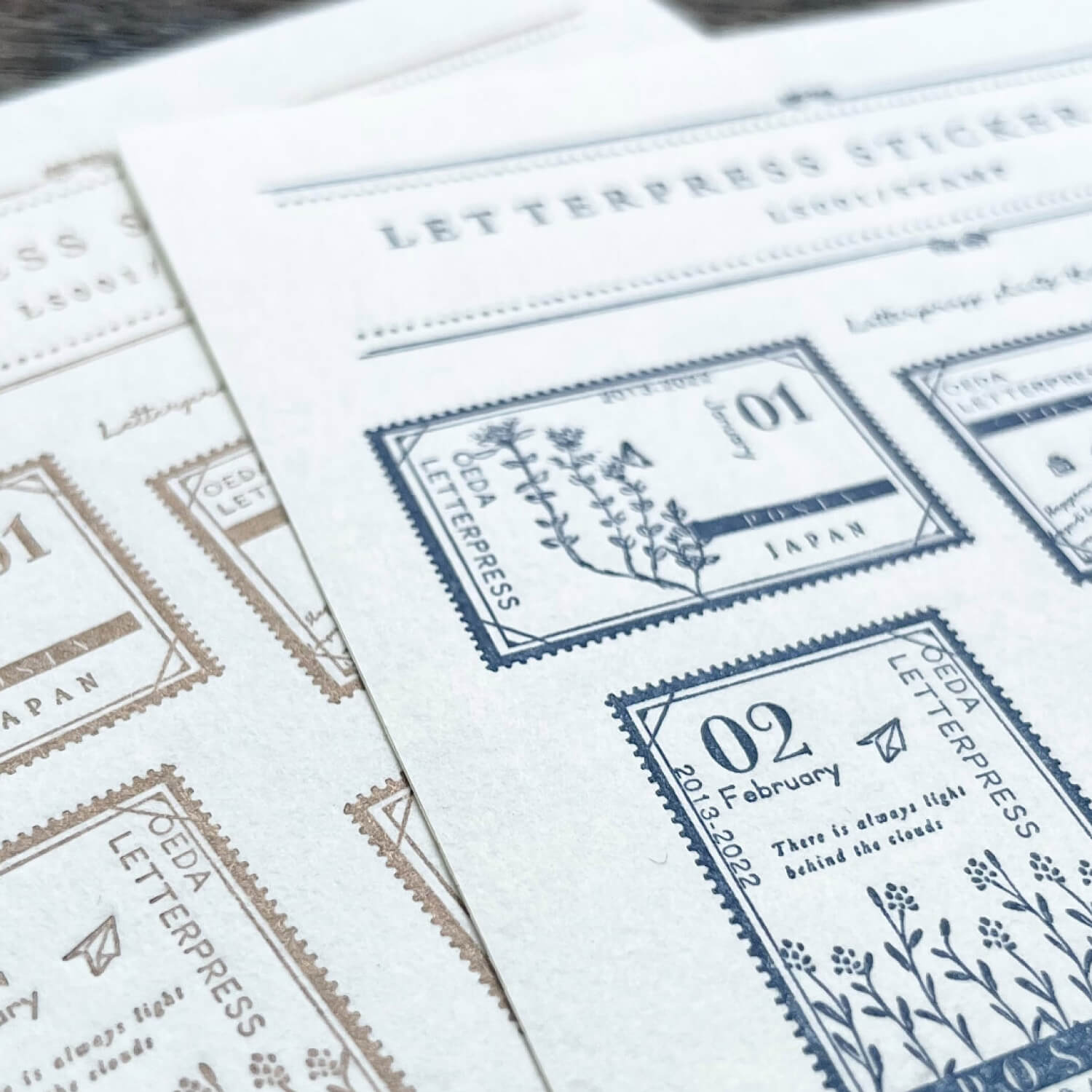 Oeda Letterpress Sticker Sheet - Postage Number
