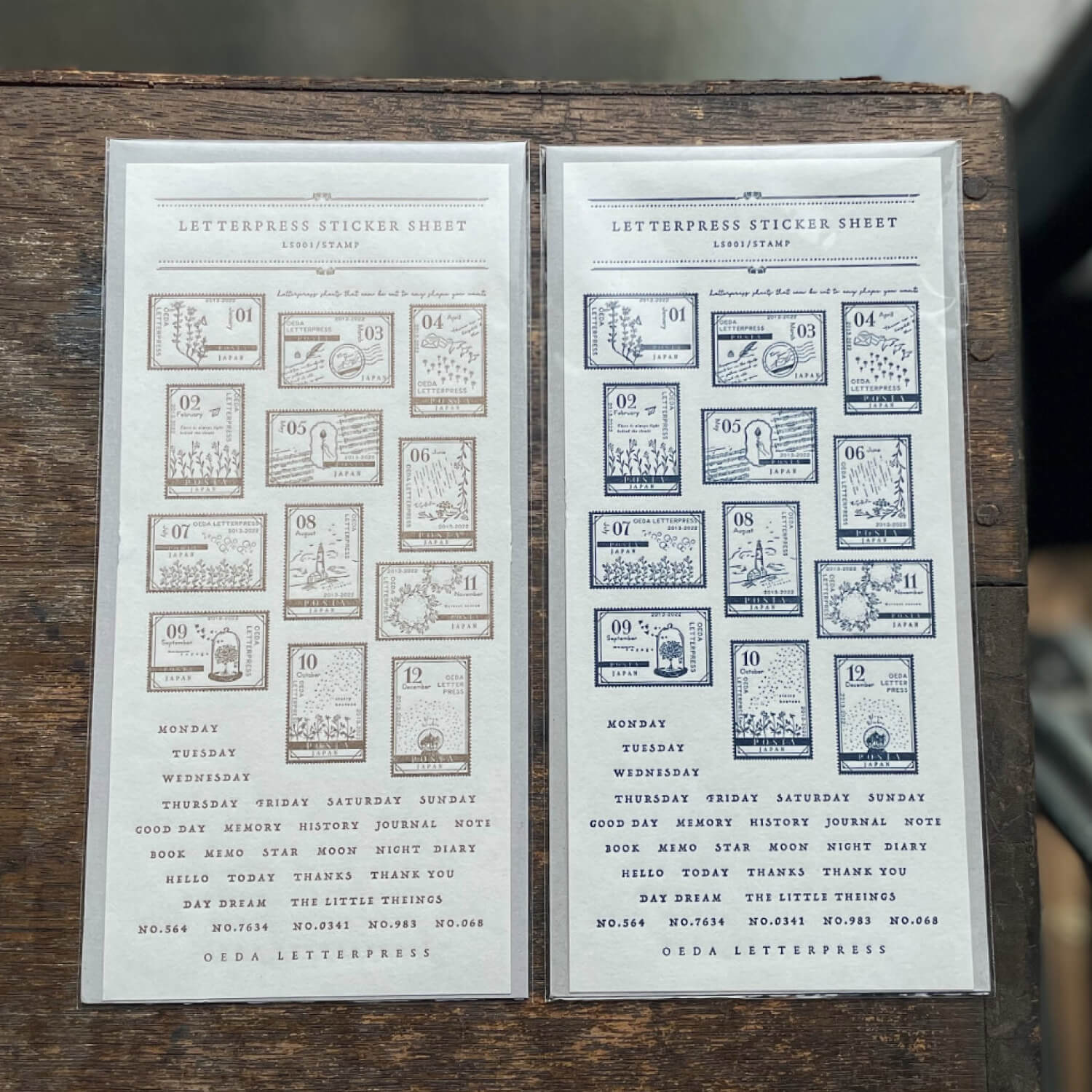 Oeda Letterpress Sticker Sheet - Postage Number