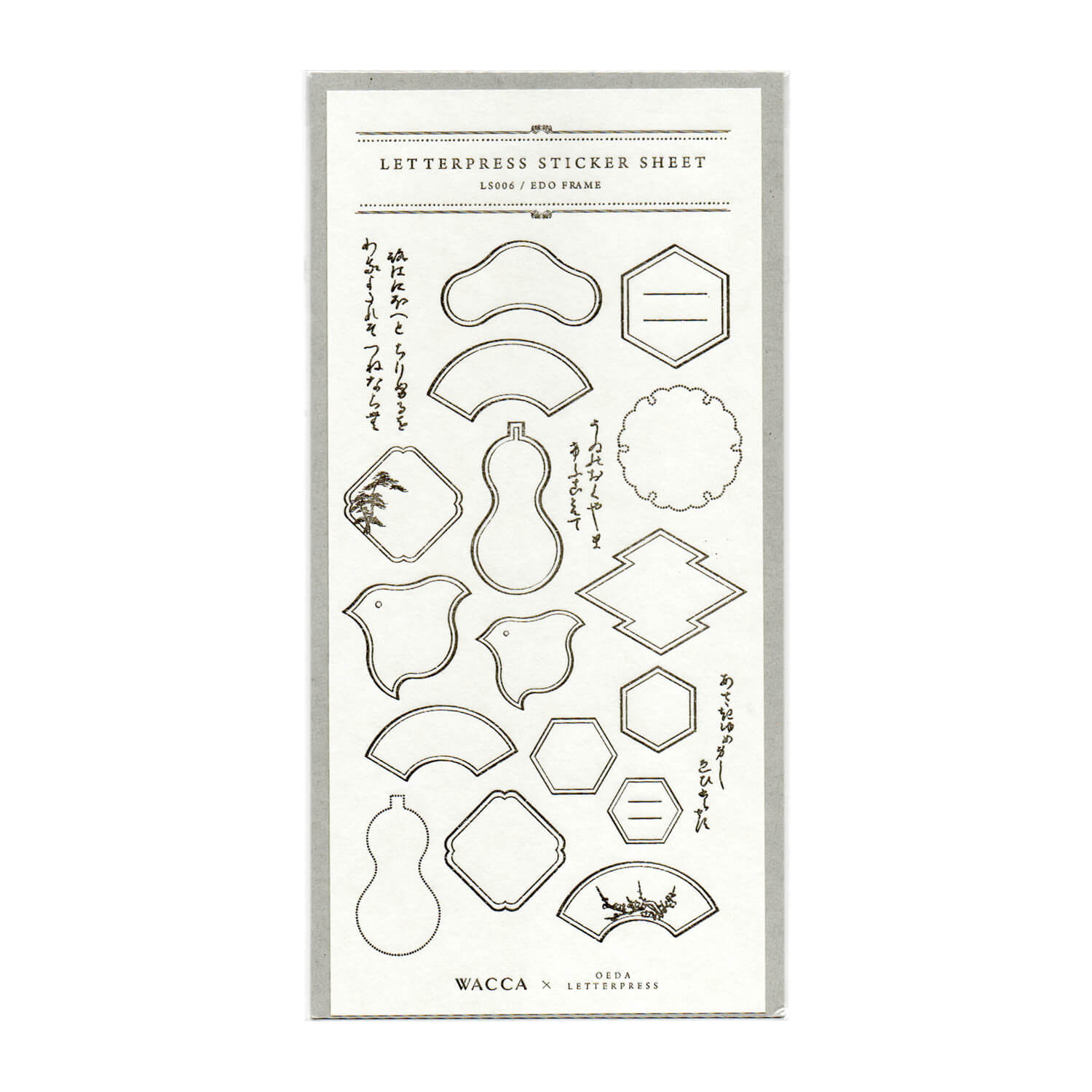 Oeda Letterpress x WACCA JAPAN EDO Frame Sticker Sheet